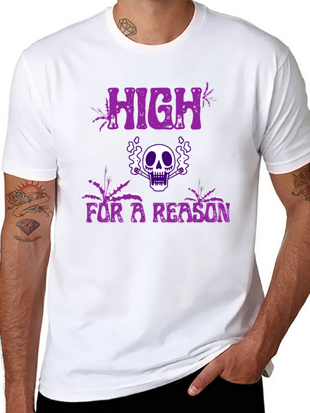 High For A Reason Graphic Tee - Black