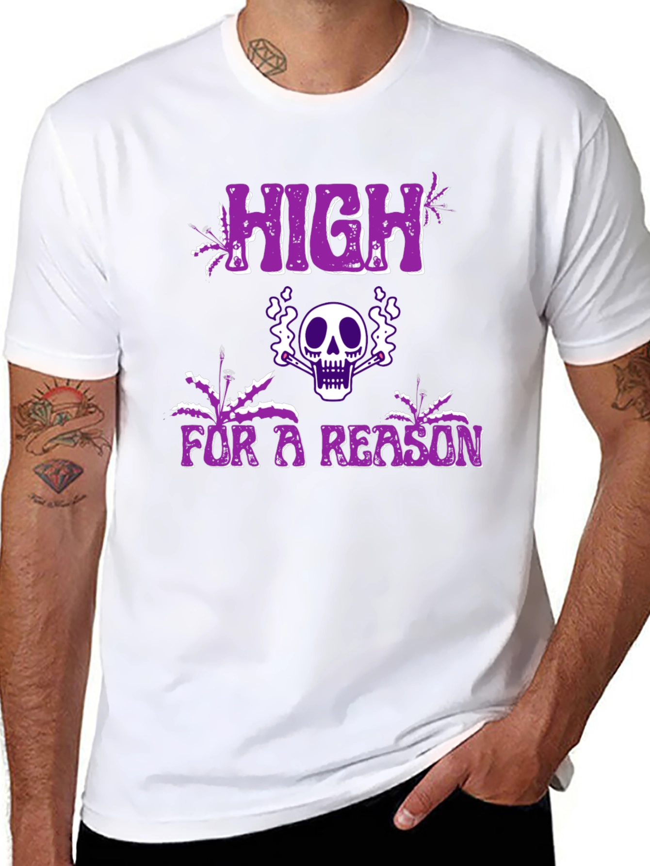 High For A Reason Graphic Tee - Black