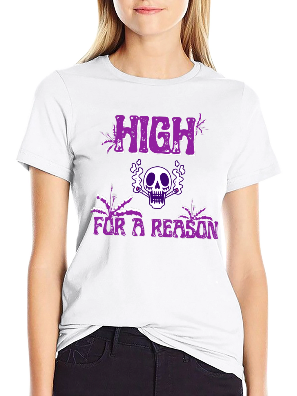 High For A Reason Graphic Tee - Black