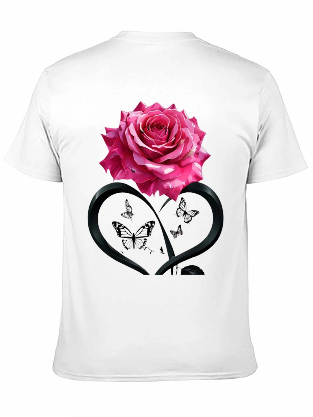Rose Heart Butterfly Graphic Tee