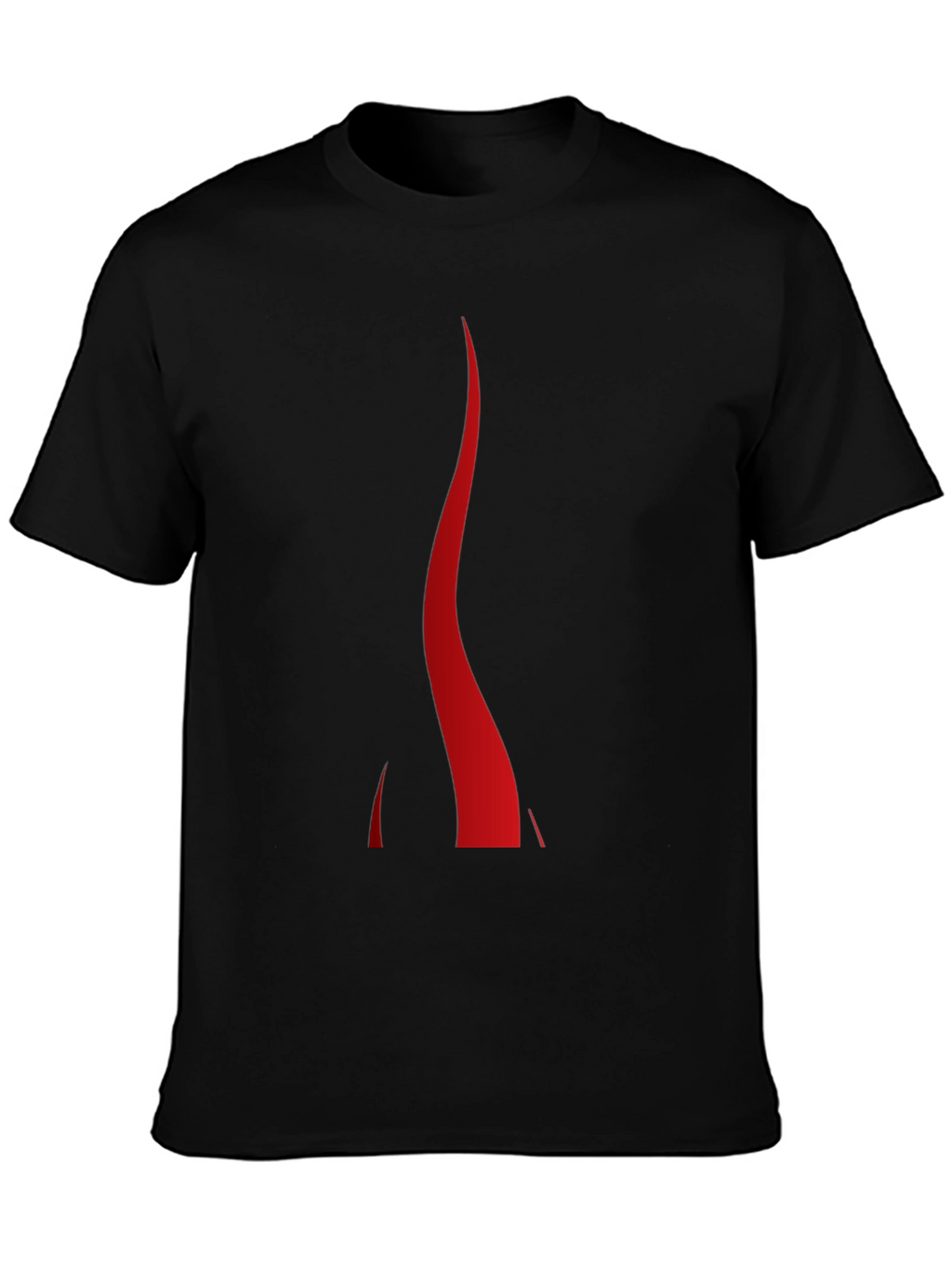 Mens Black T-Shirt with Abstract Red Flame Design