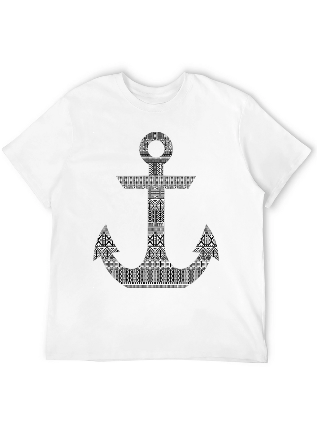 Tribal Anchor Black T-Shirt - Nautical Style
