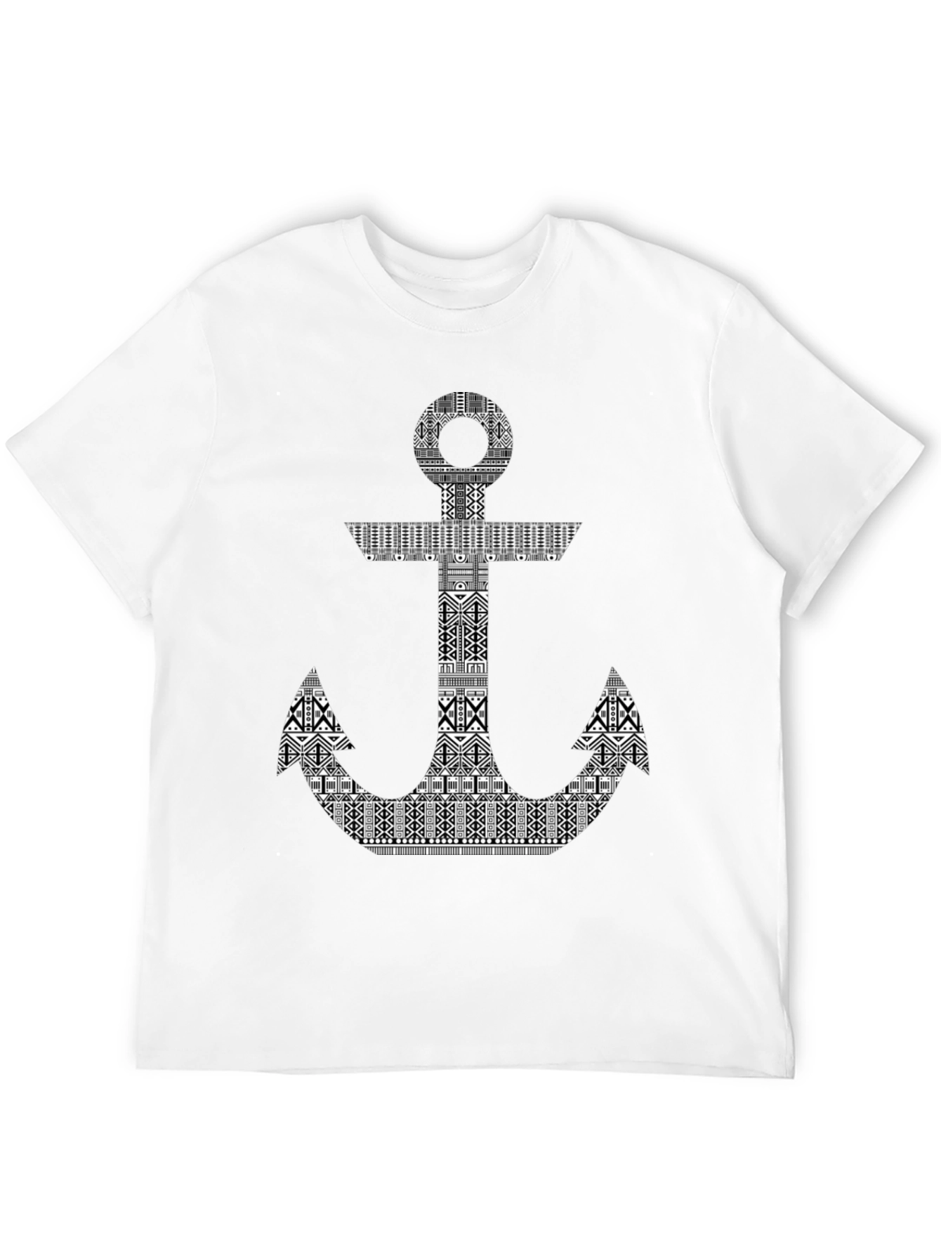Tribal Anchor Black T-Shirt - Nautical Style