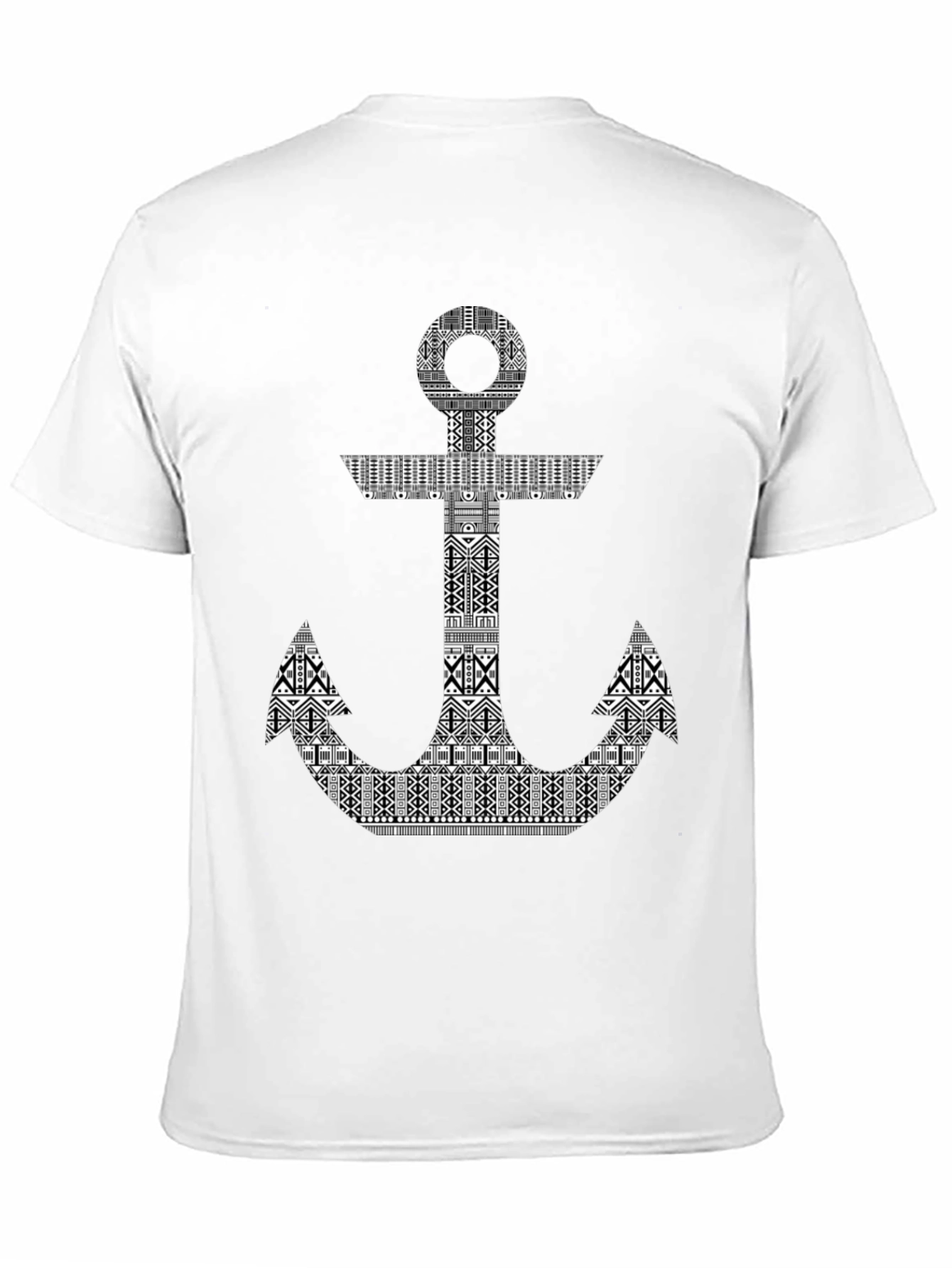 Tribal Anchor Black T-Shirt - Nautical Style