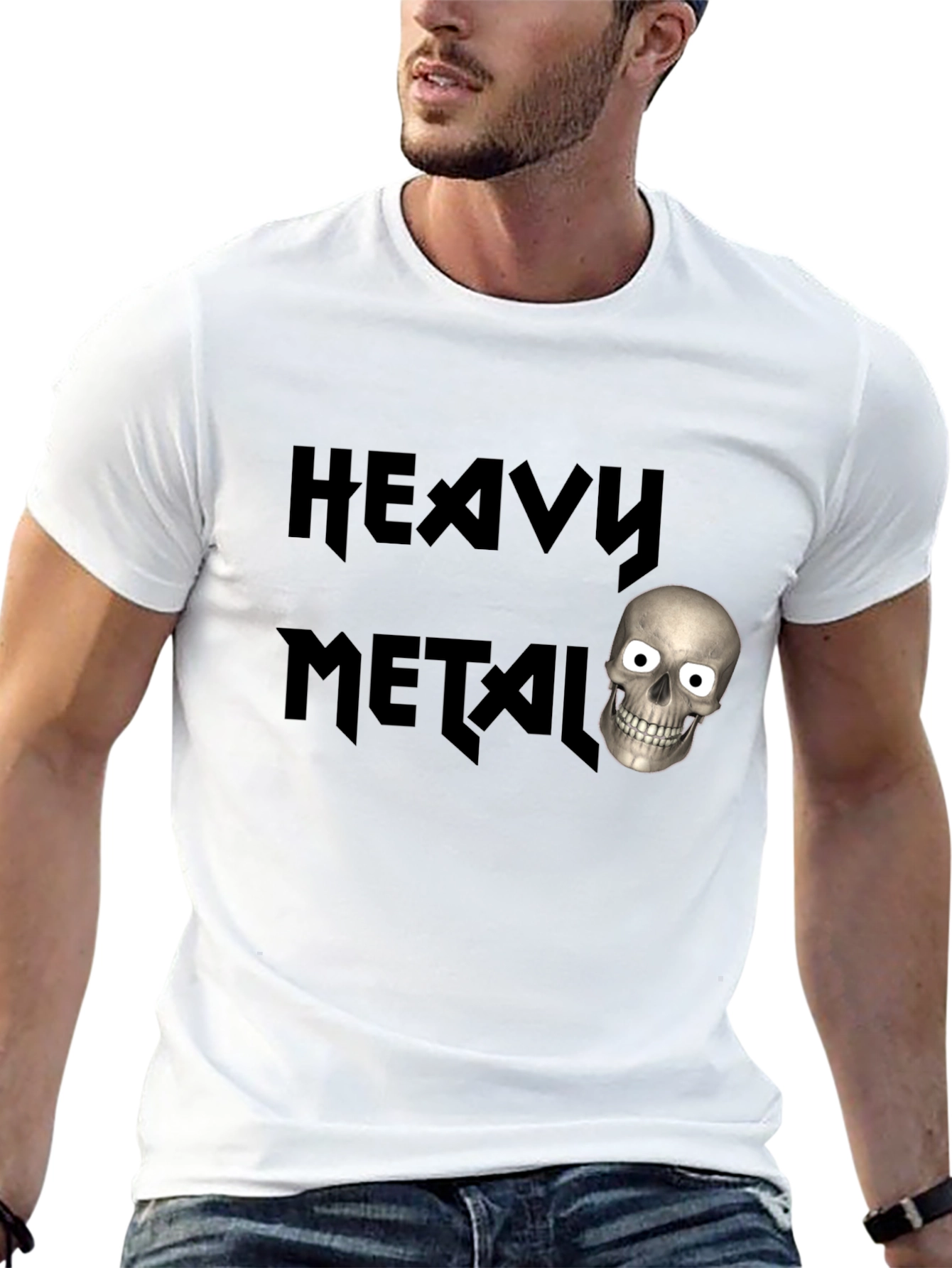Heavy Metal Skull T-Shirt - Black