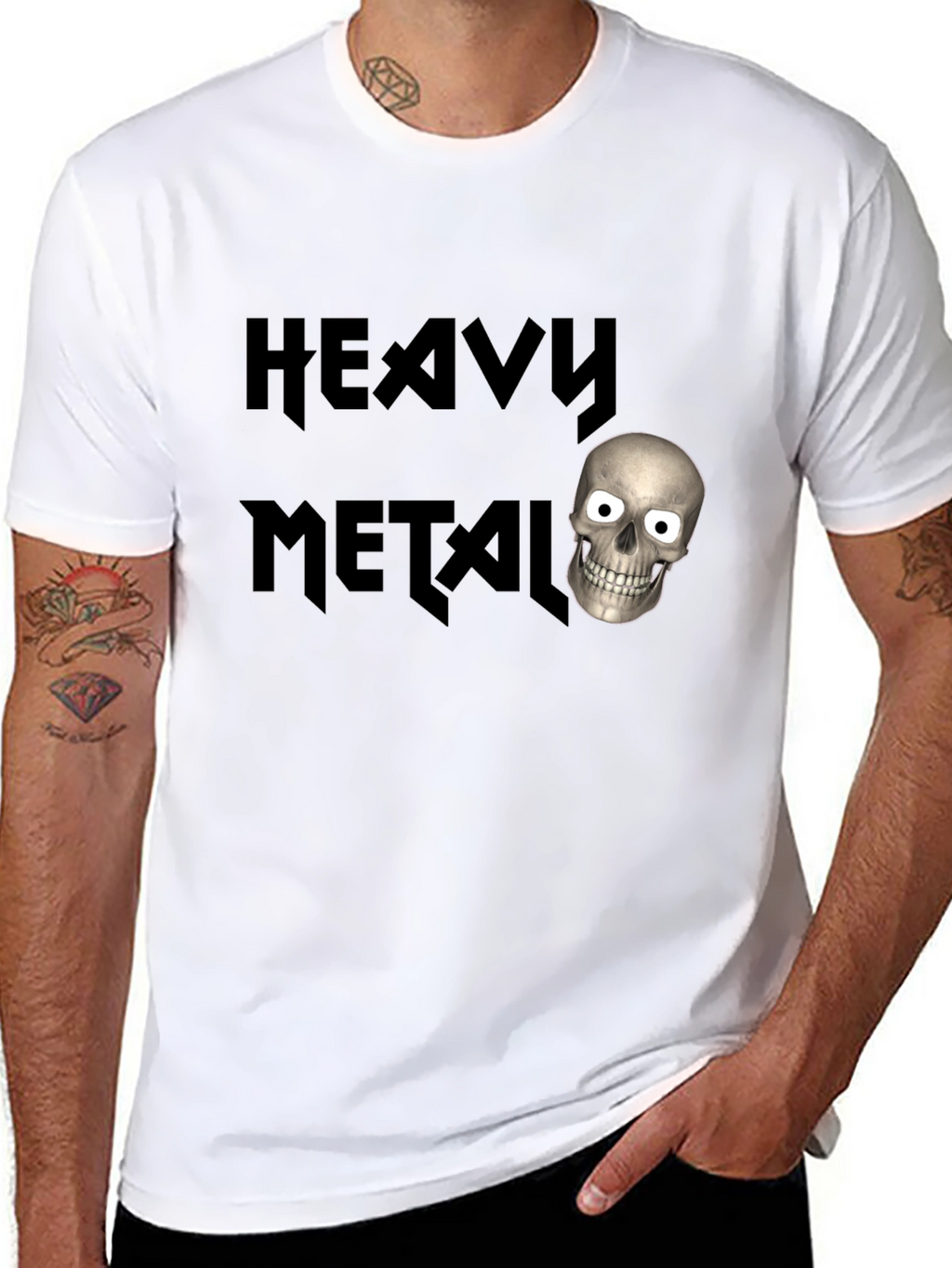 Heavy Metal Skull T-Shirt - Black