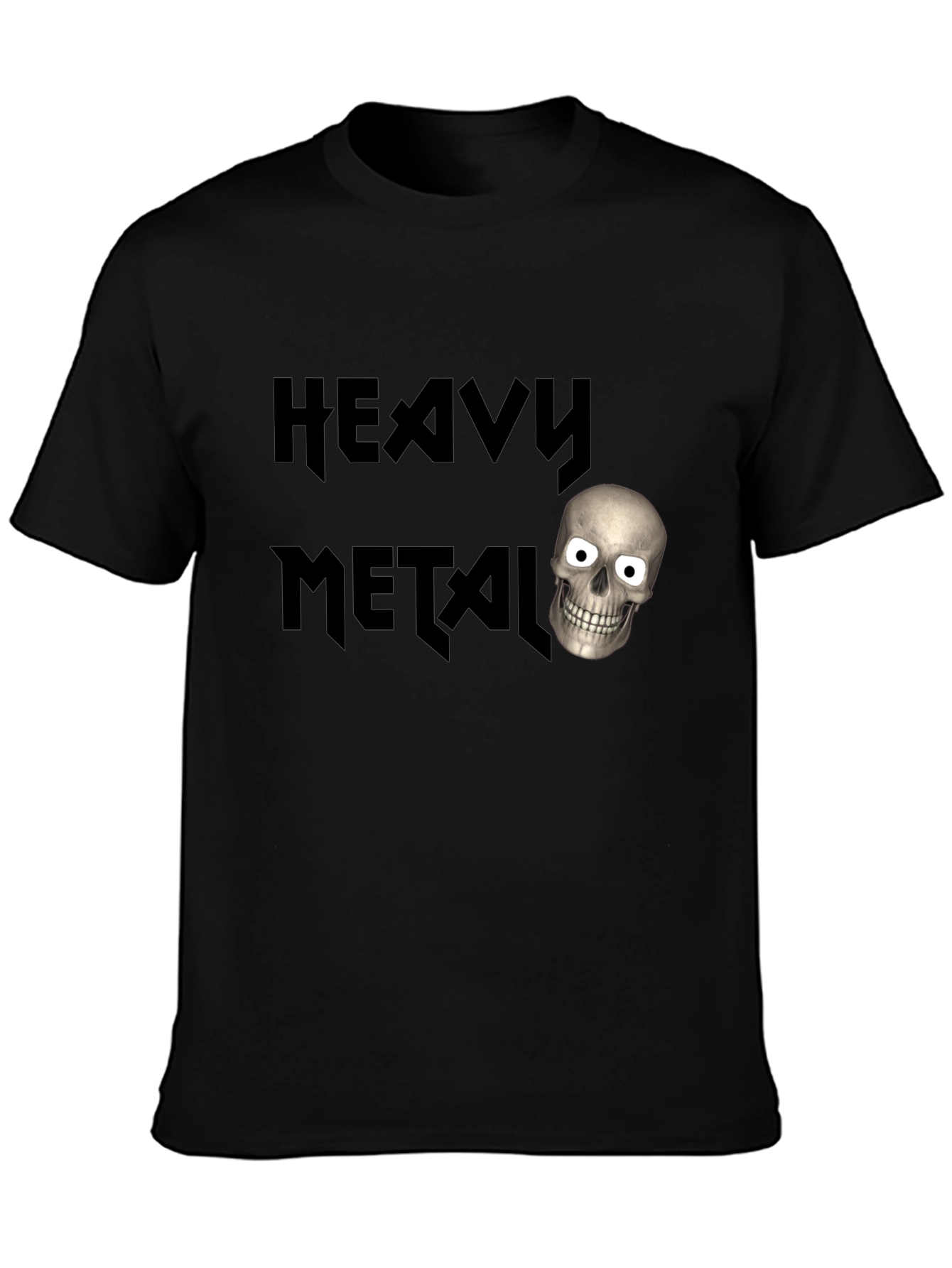 Heavy Metal Skull T-Shirt - Black