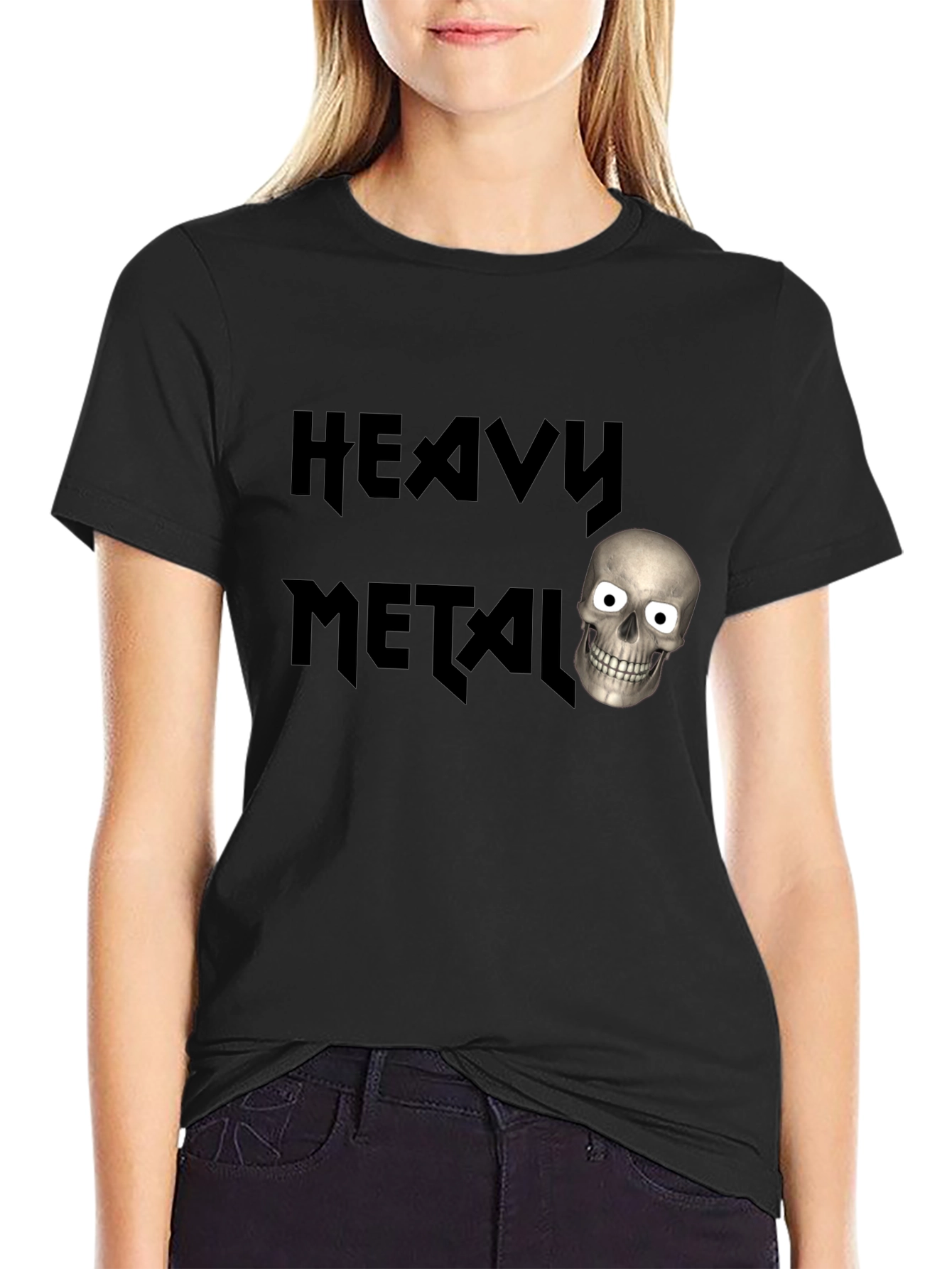 Heavy Metal Skull T-Shirt - Black
