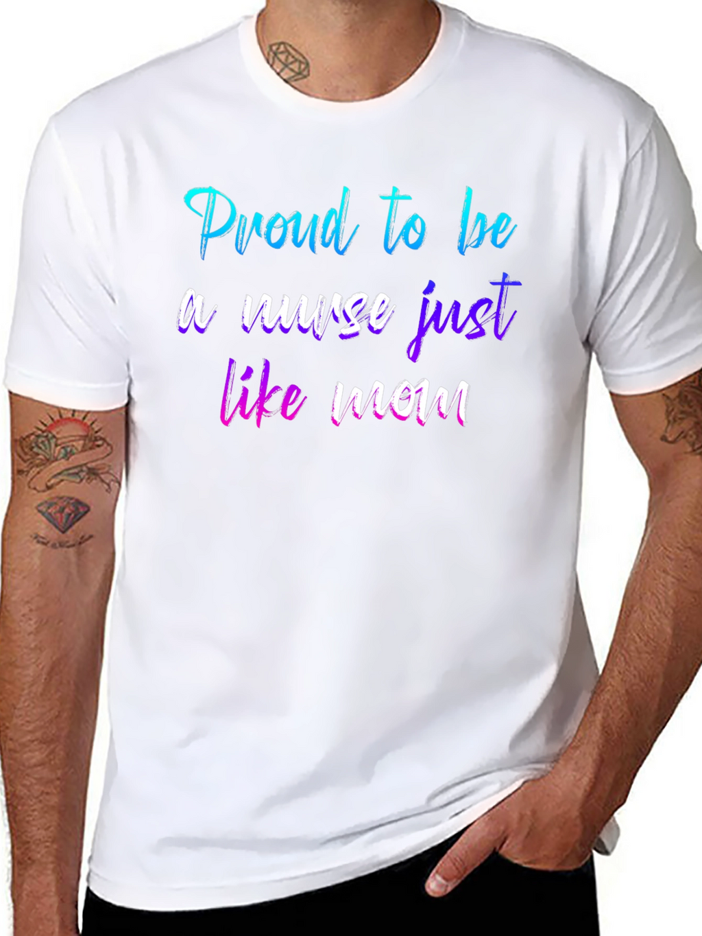 Proud Nurse Like Mom T-Shirt - Black