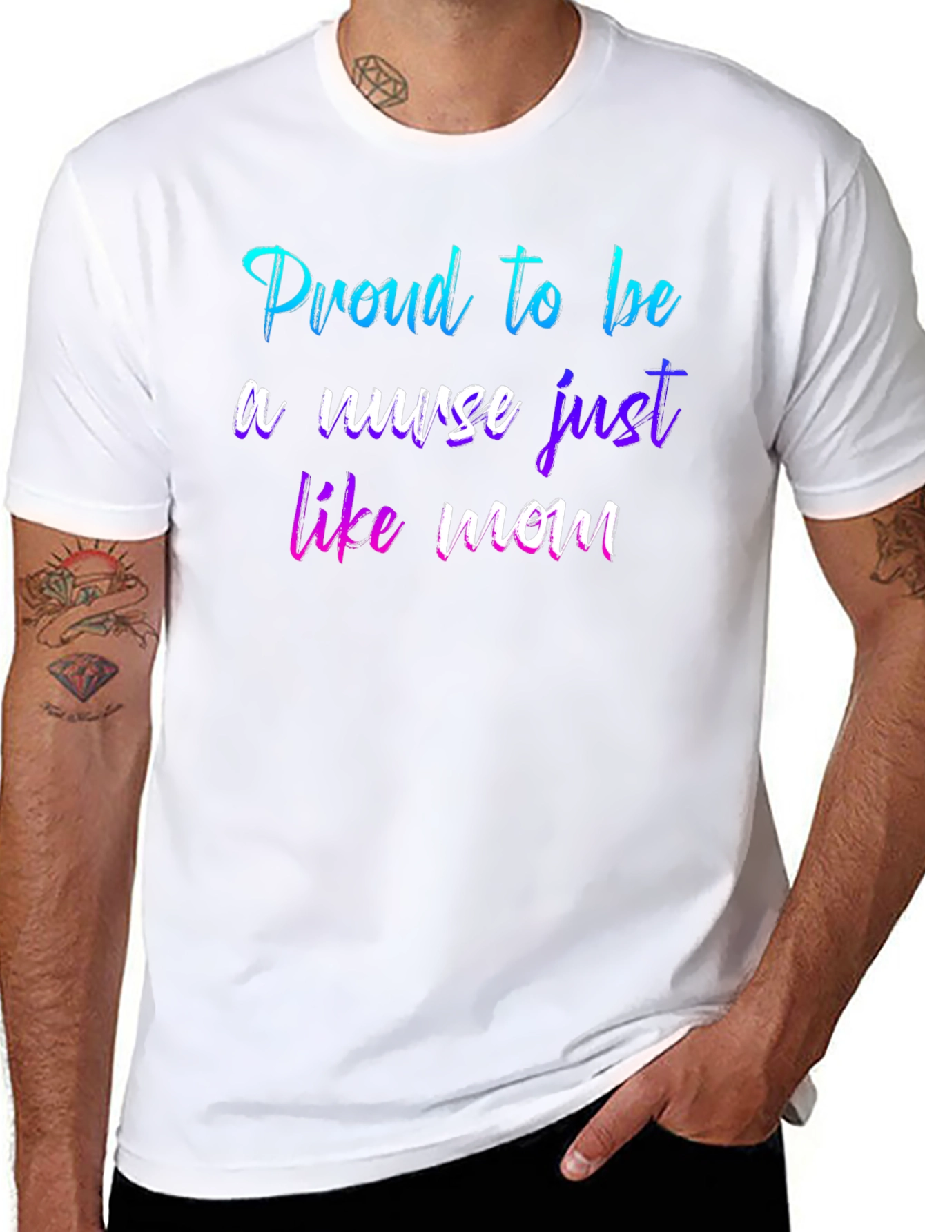 Proud Nurse Like Mom T-Shirt - Black