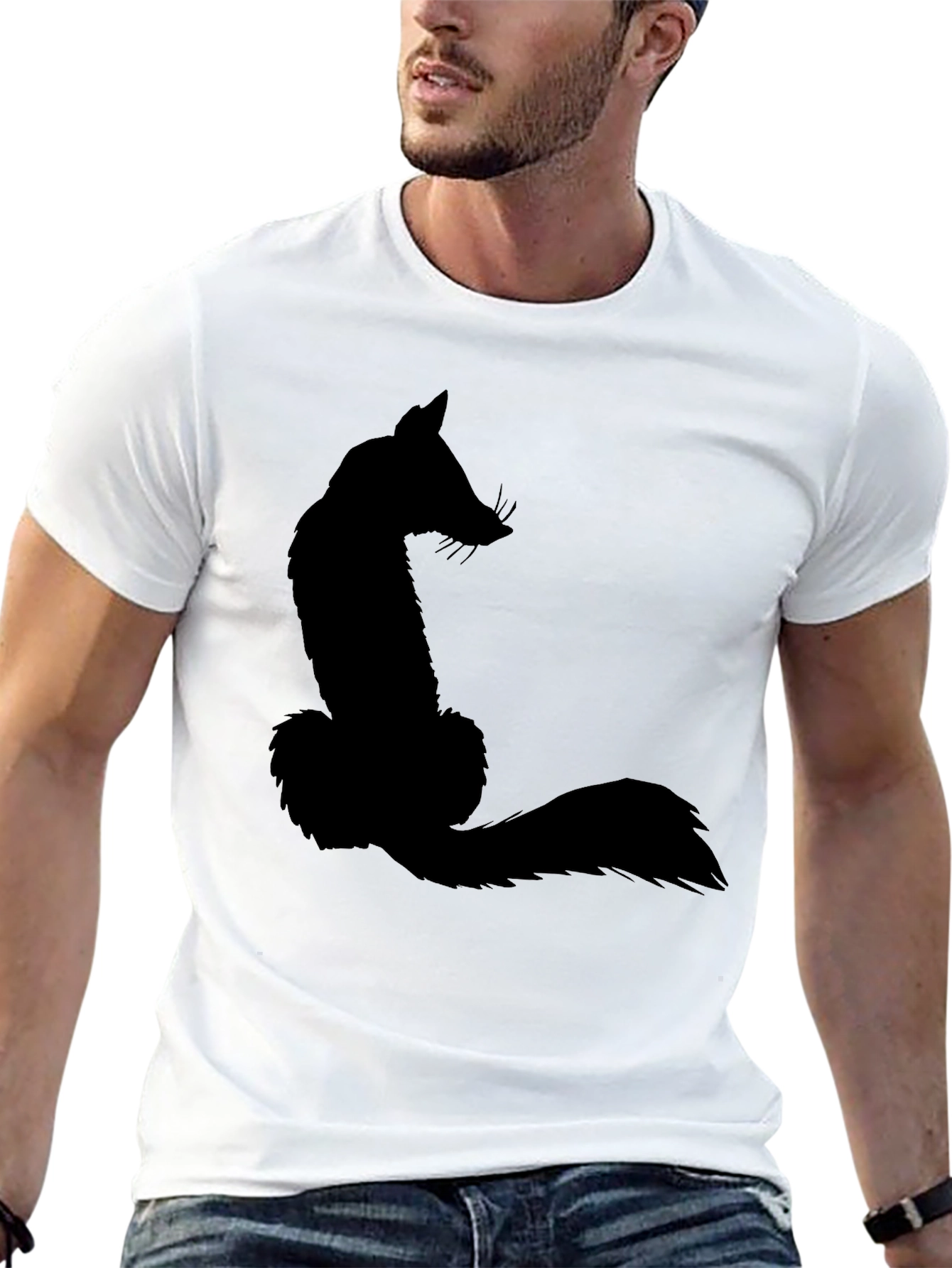 Fox Silhouette Graphic Tee - Black Casual T-Shirt