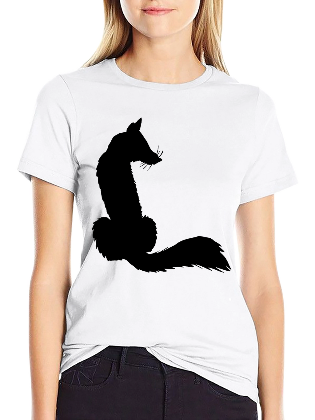 Fox Silhouette Graphic Tee - Black Casual T-Shirt