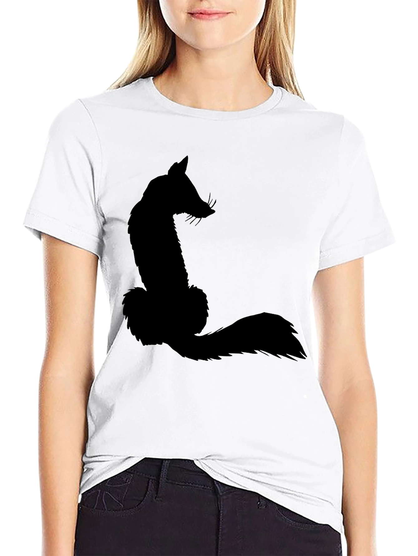 Fox Silhouette Graphic Tee - Black Casual T-Shirt