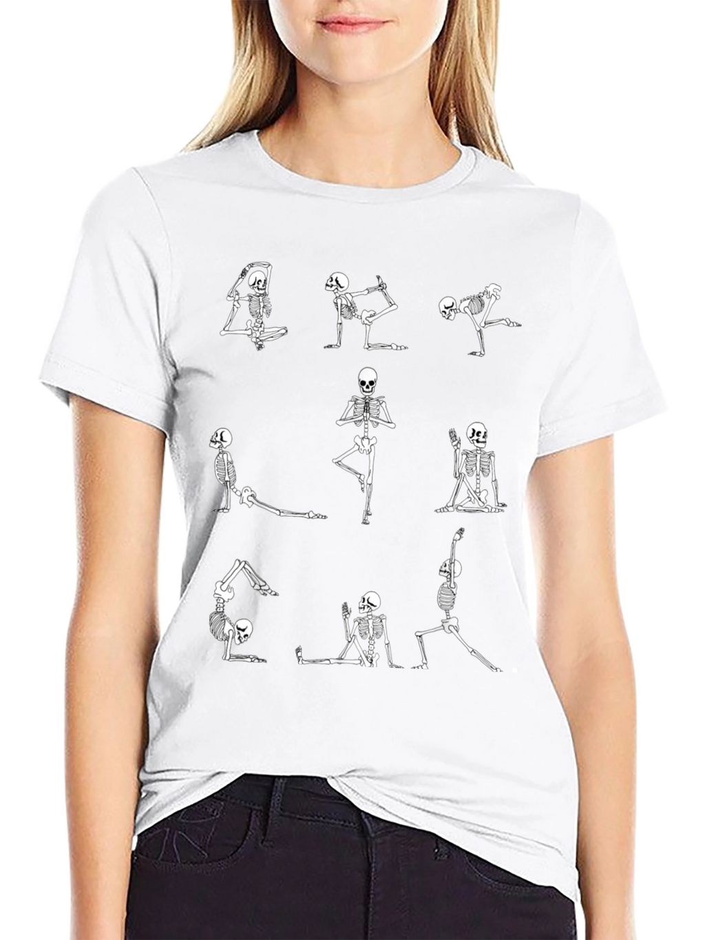 Yoga Skeleton Graphic Tee - Black T-Shirt