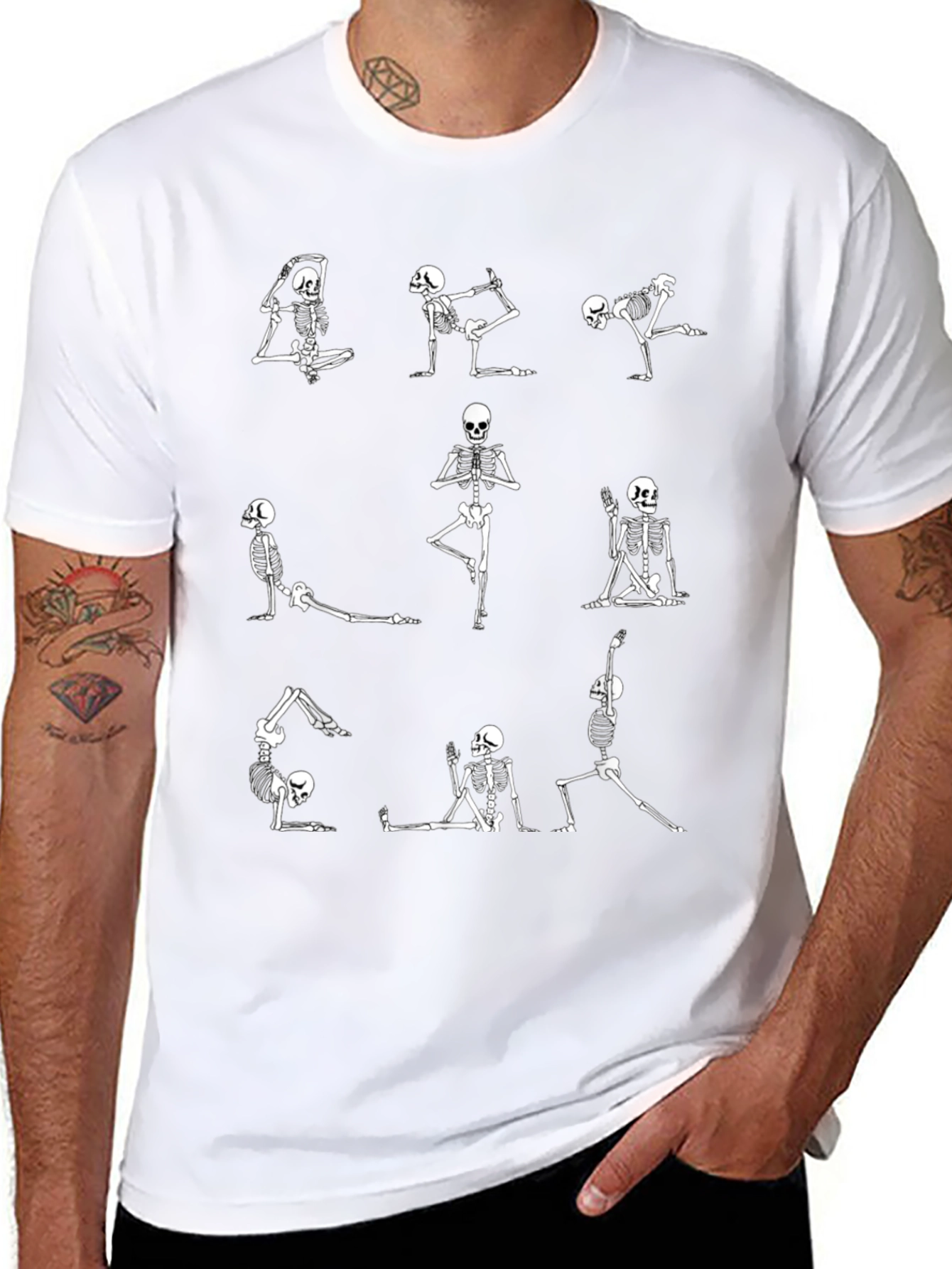 Yoga Skeleton Graphic Tee - Black T-Shirt