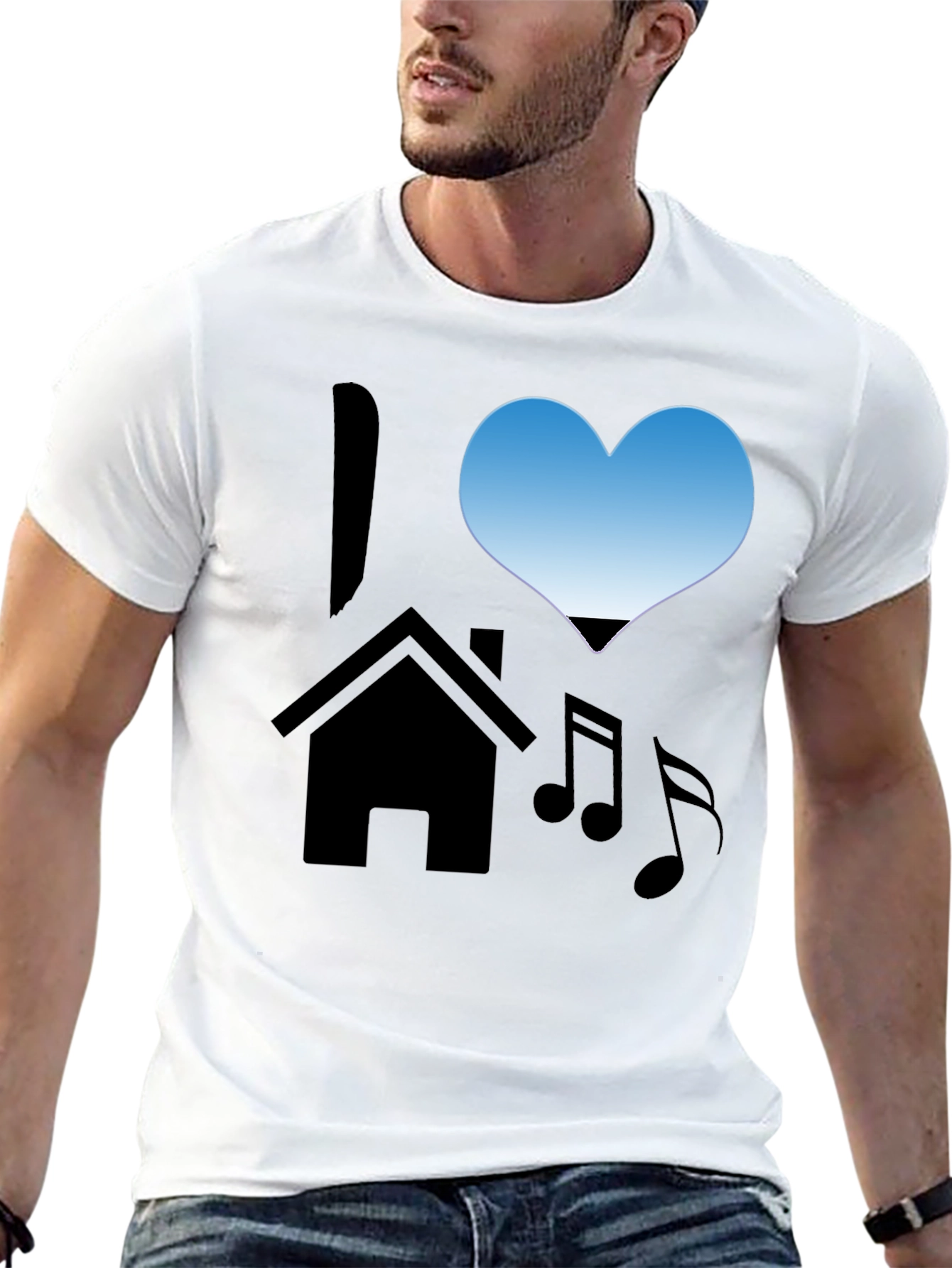 I Love House Music Black T-Shirt