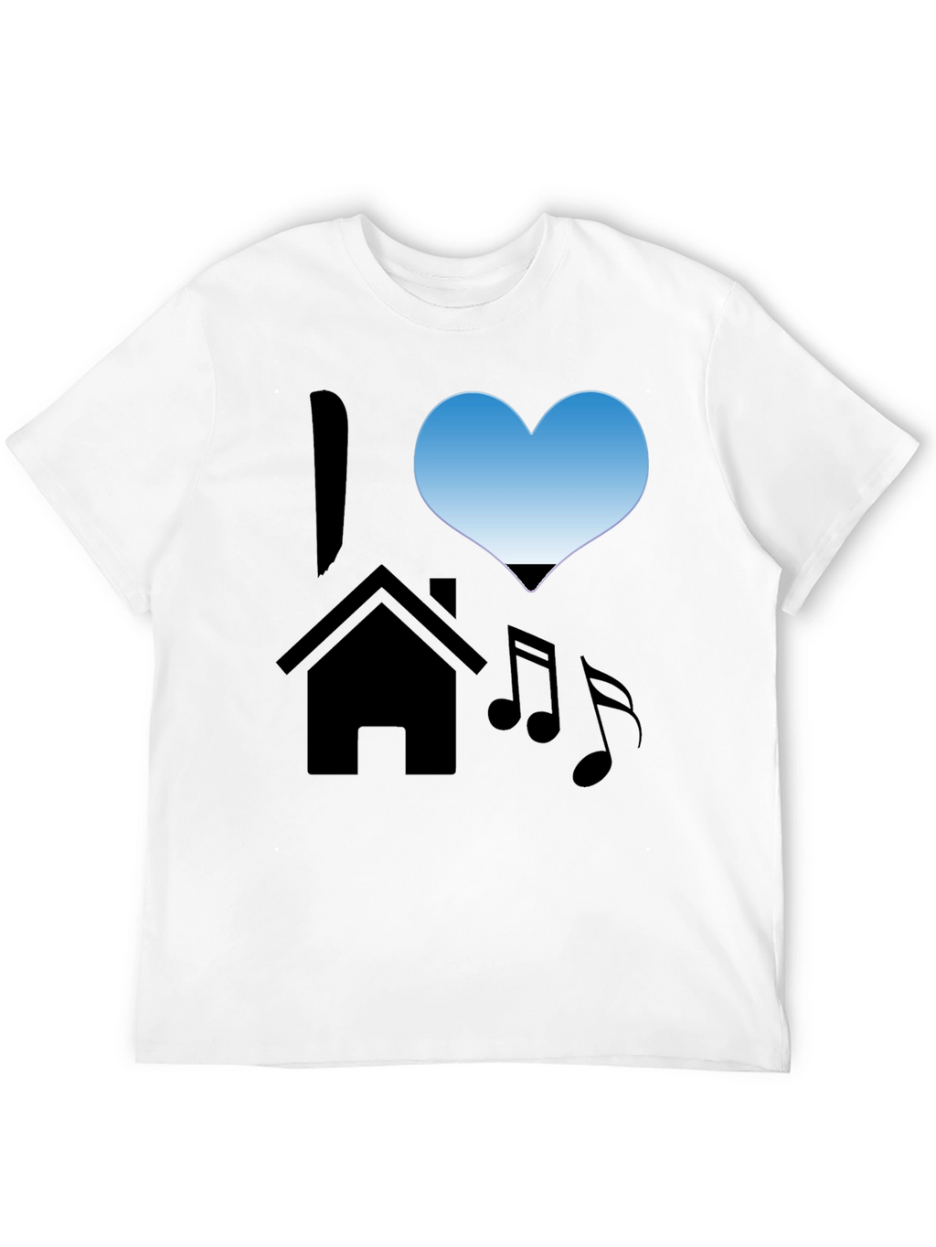 I Love House Music Black T-Shirt