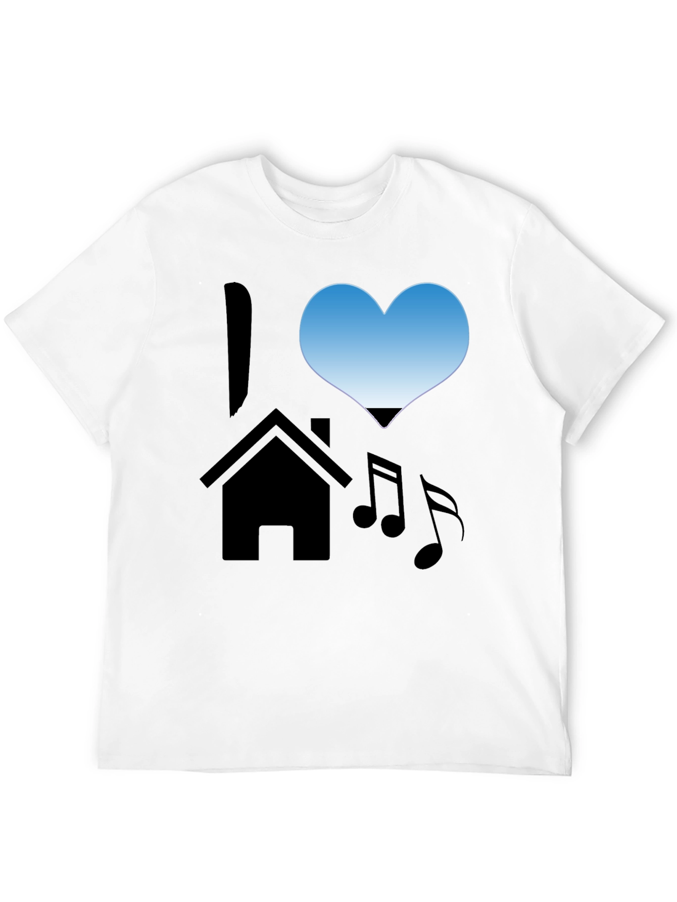 I Love House Music Black T-Shirt