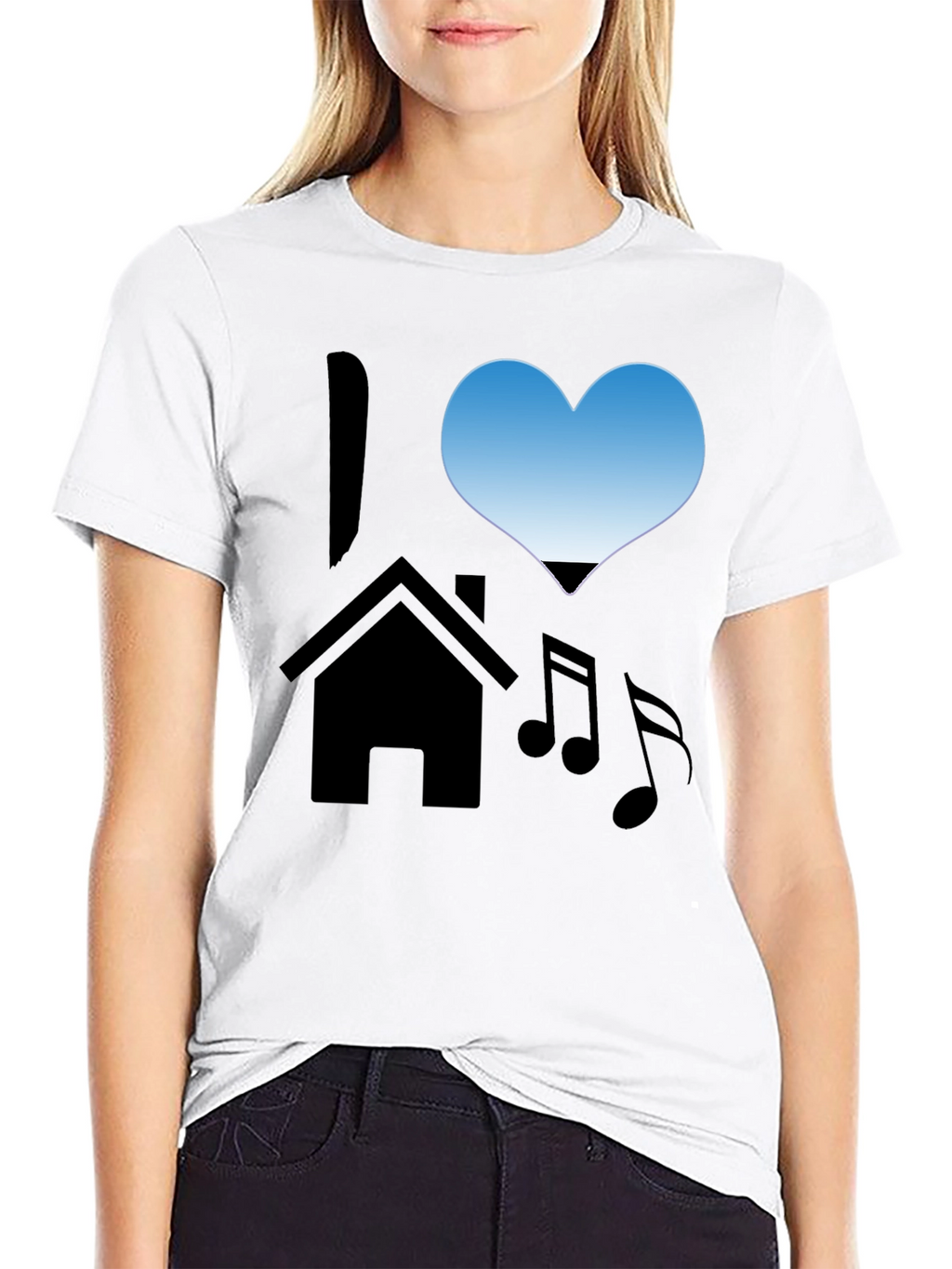 I Love House Music Black T-Shirt