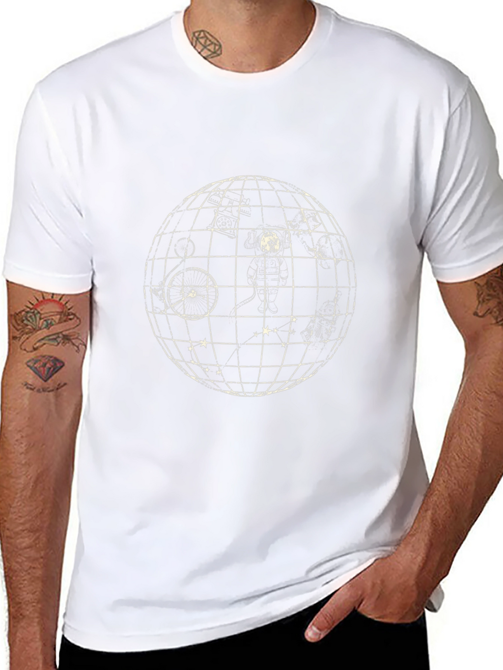Celestial Sphere Graphic Tee - Classic Black