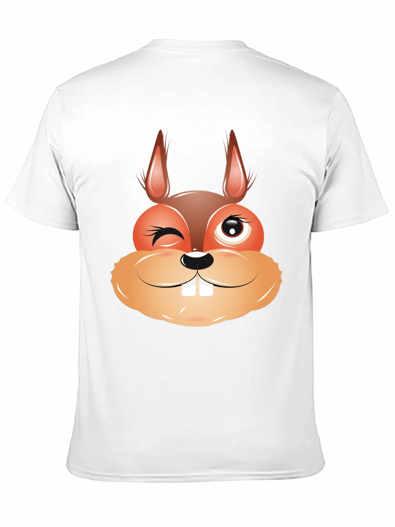 Funny Squirrel Face Graphic Black T-Shirt