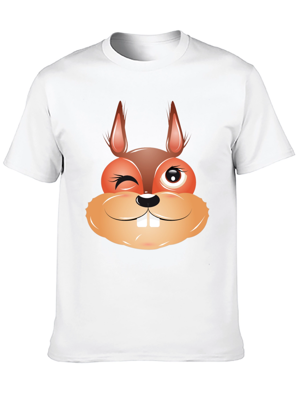 Funny Squirrel Face Graphic Black T-Shirt