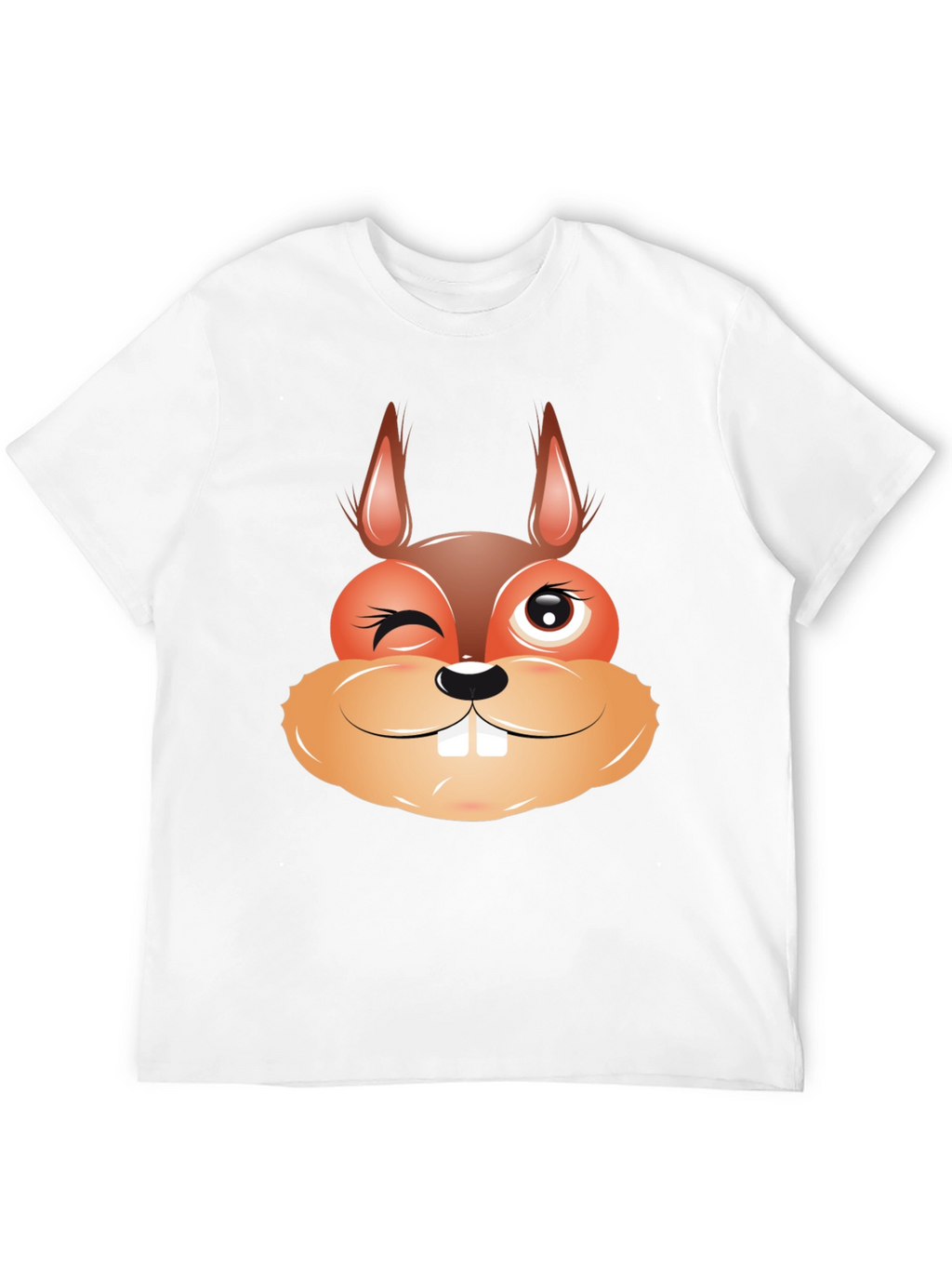 Funny Squirrel Face Graphic Black T-Shirt