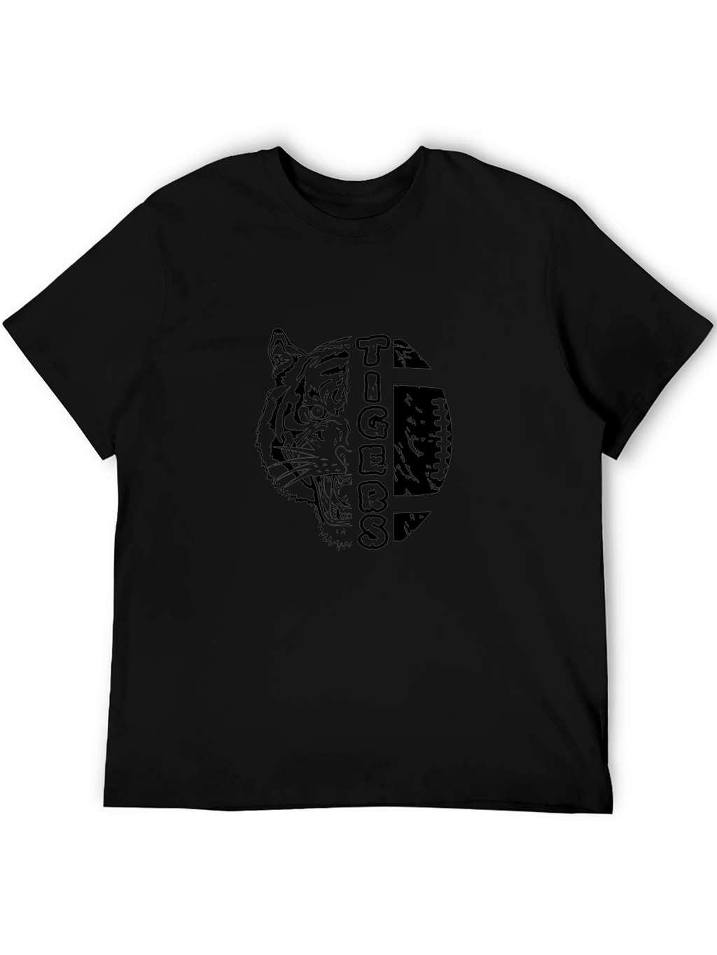 Tigers Graphic Print Black T-Shirt