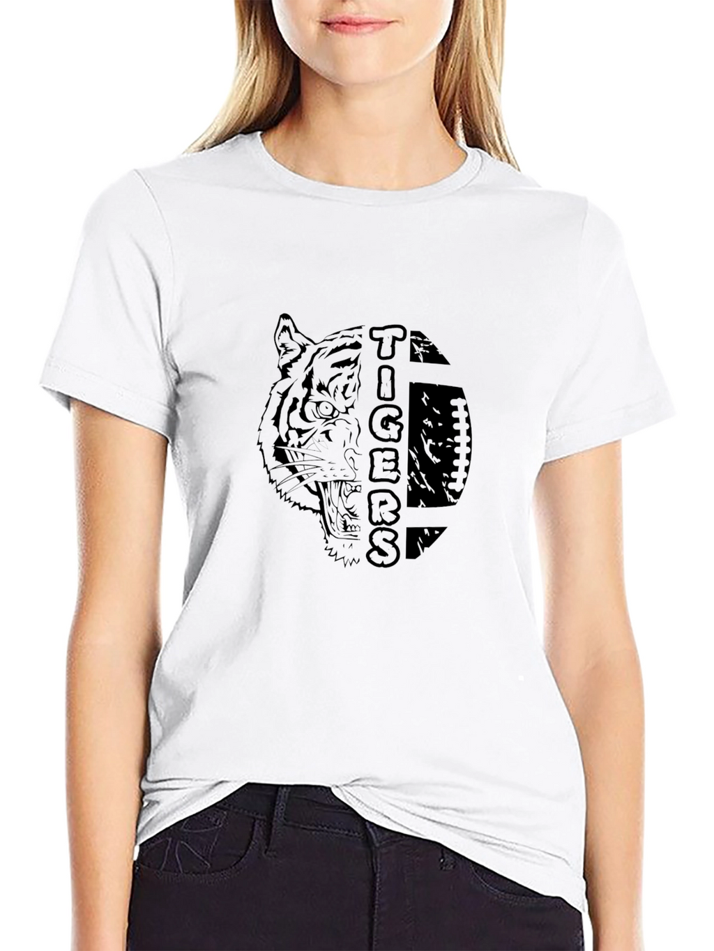 Tigers Graphic Print Black T-Shirt