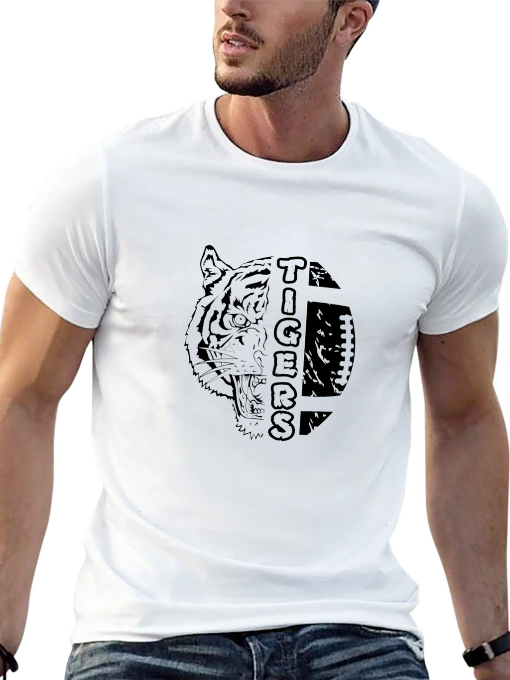 Tigers Graphic Print Black T-Shirt