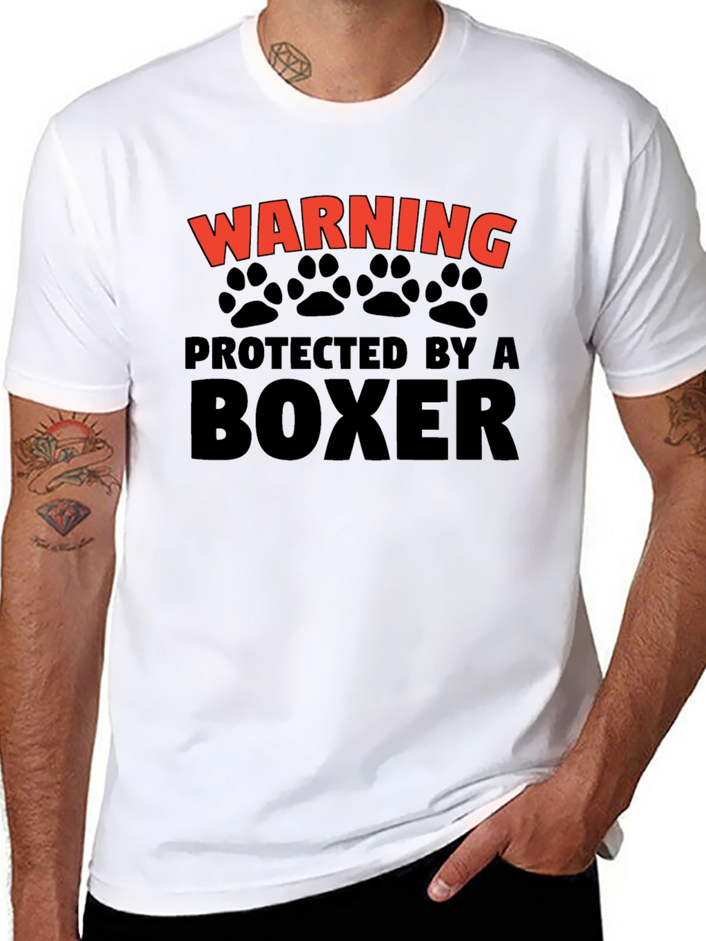 Warning Protected By A Boxer T-Shirt