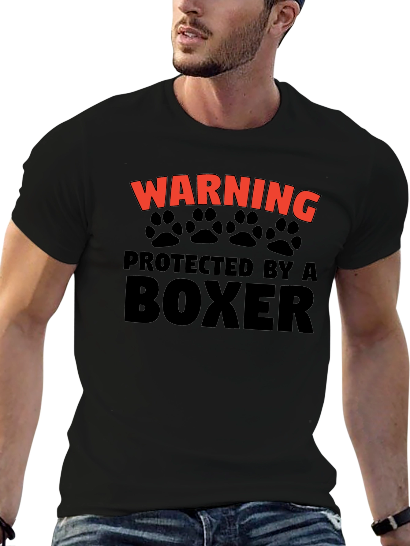 Warning Protected By A Boxer T-Shirt
