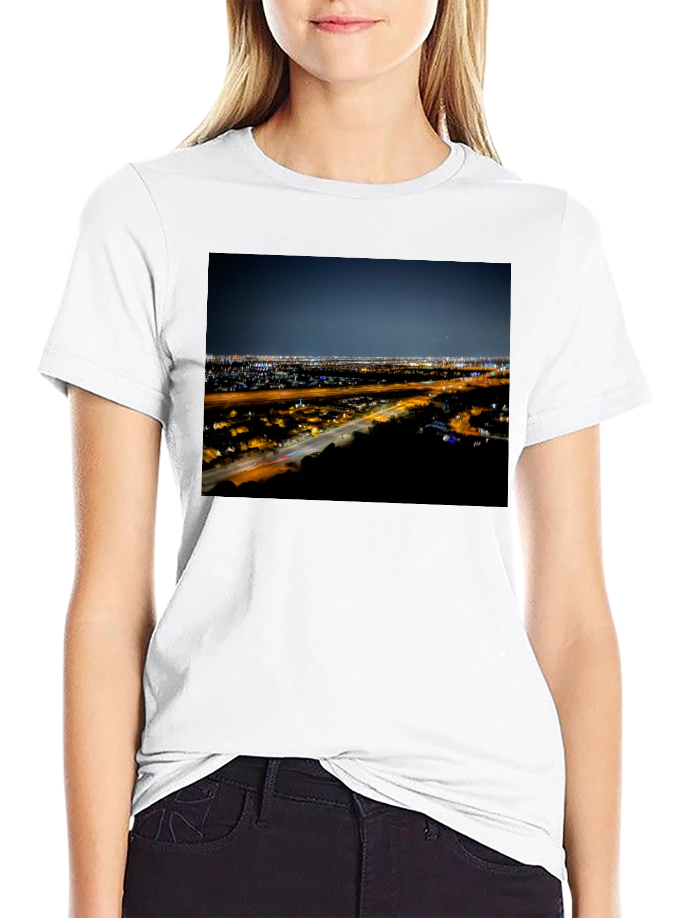 Night Cityscape Graphic Tee