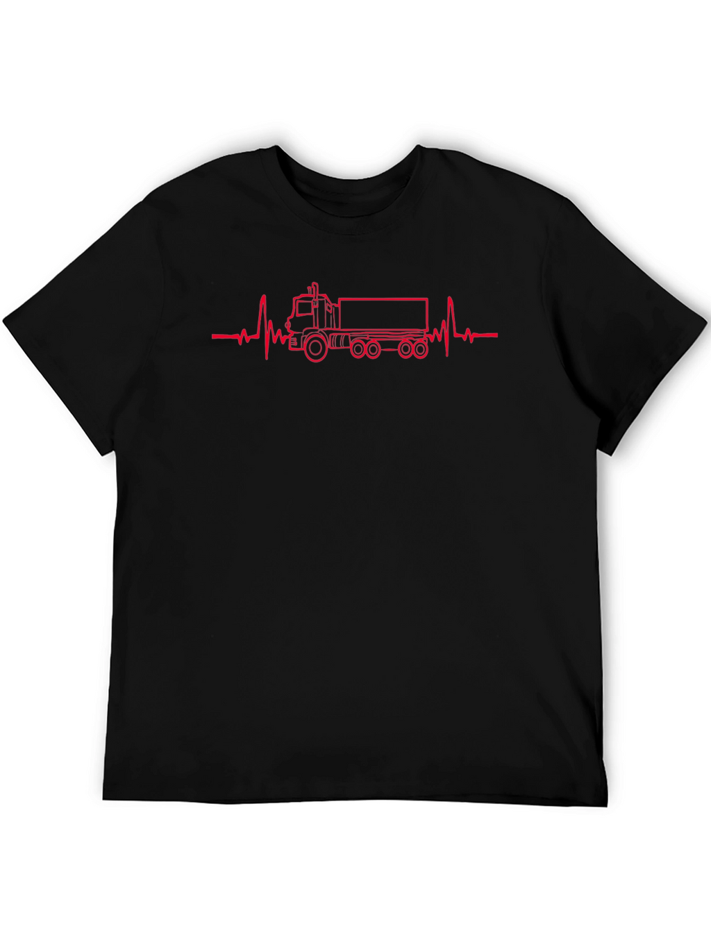 Truck Heartbeat Graphic T-Shirt - Black