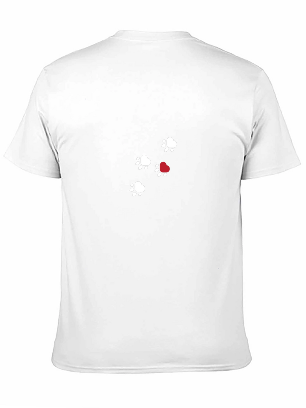 Heart Paw Print Black T-Shirt