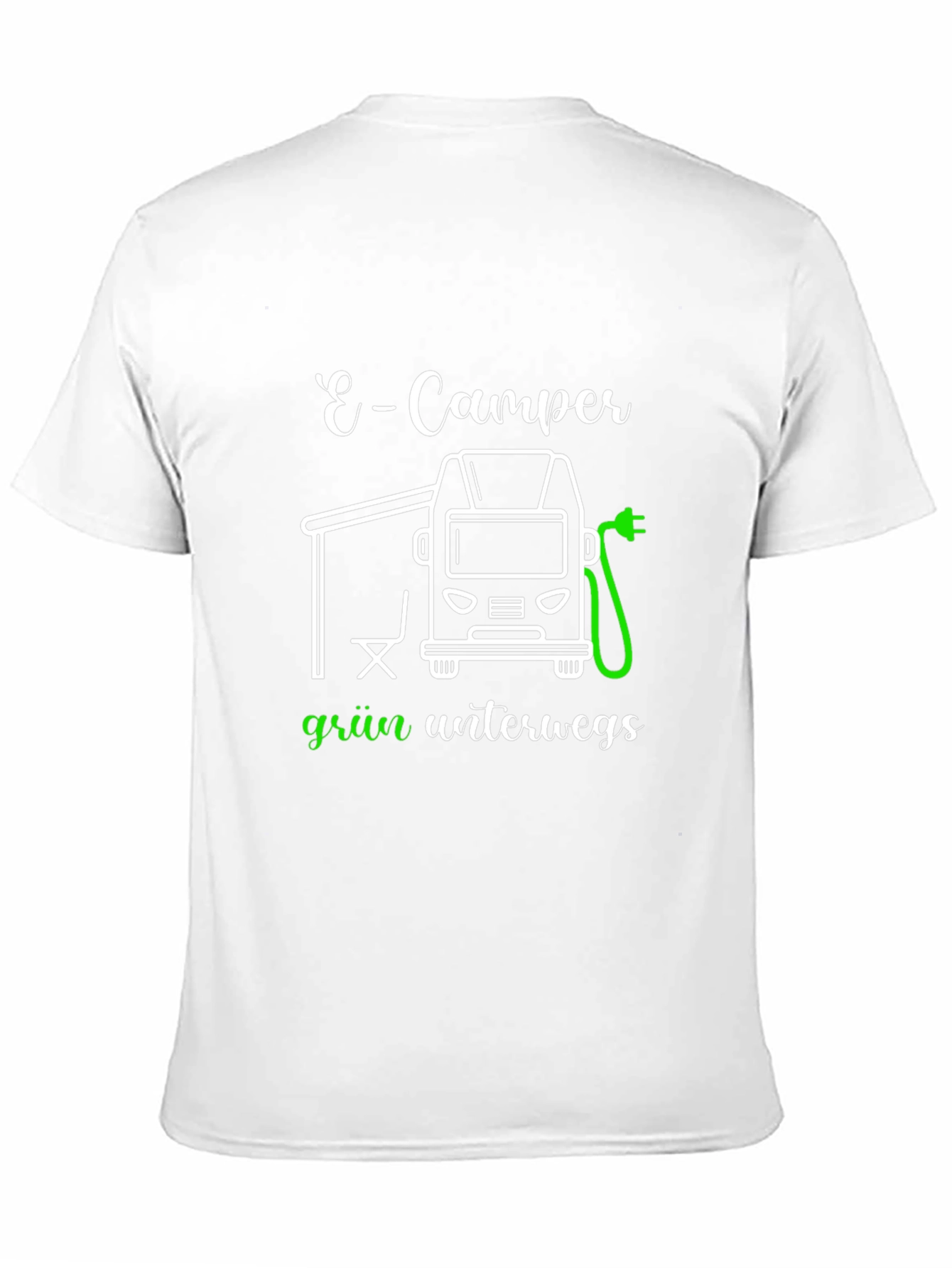 E-Camper Green T-Shirt: Electric Vehicle Adventure