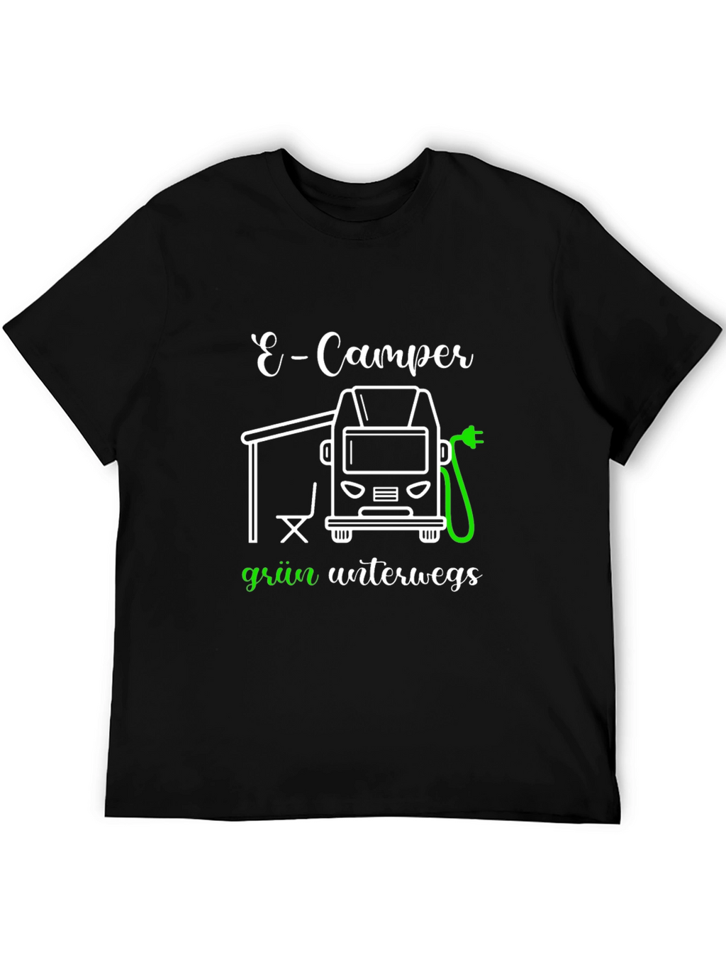 E-Camper Green T-Shirt: Electric Vehicle Adventure