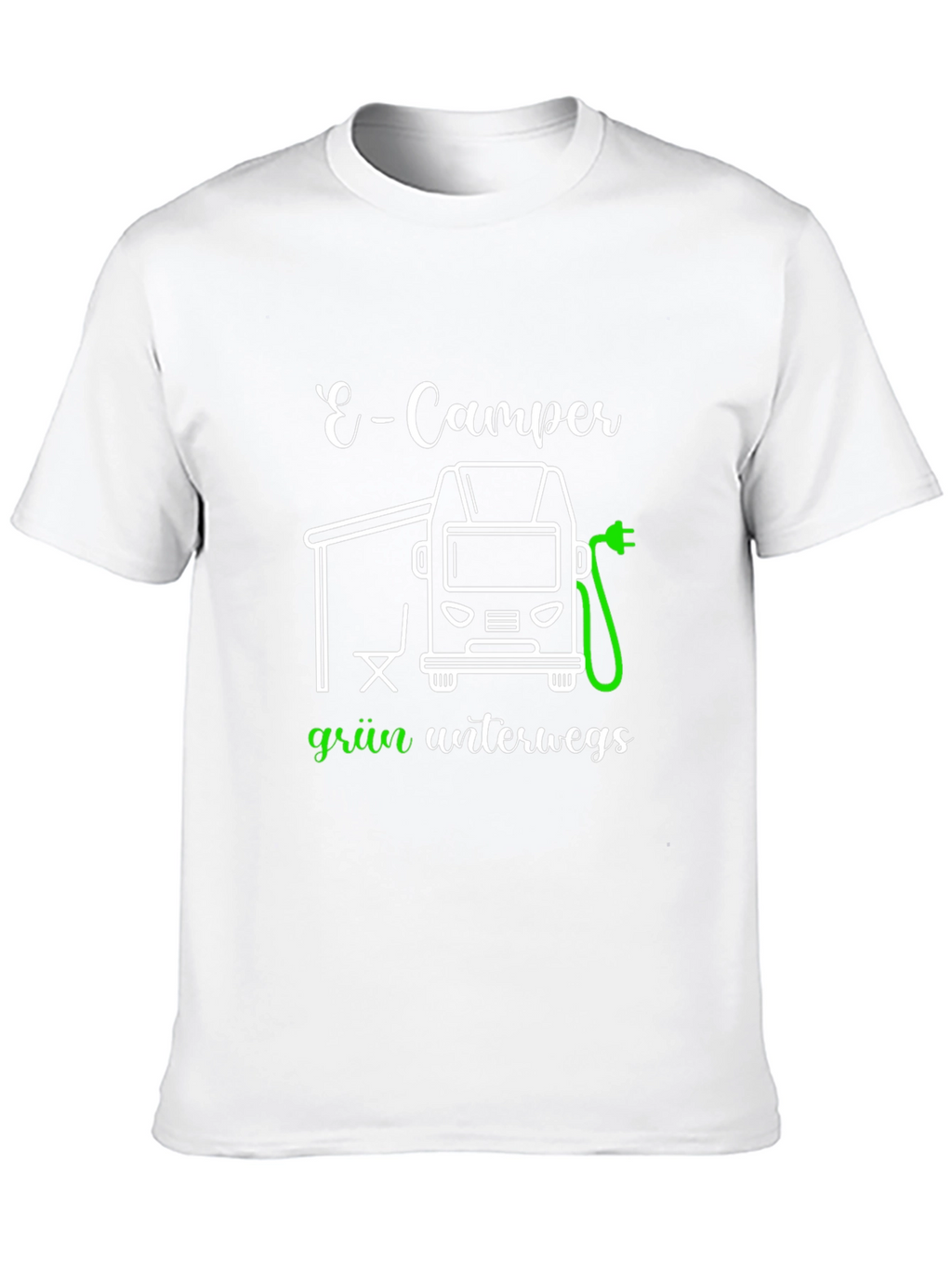 E-Camper Green T-Shirt: Electric Vehicle Adventure