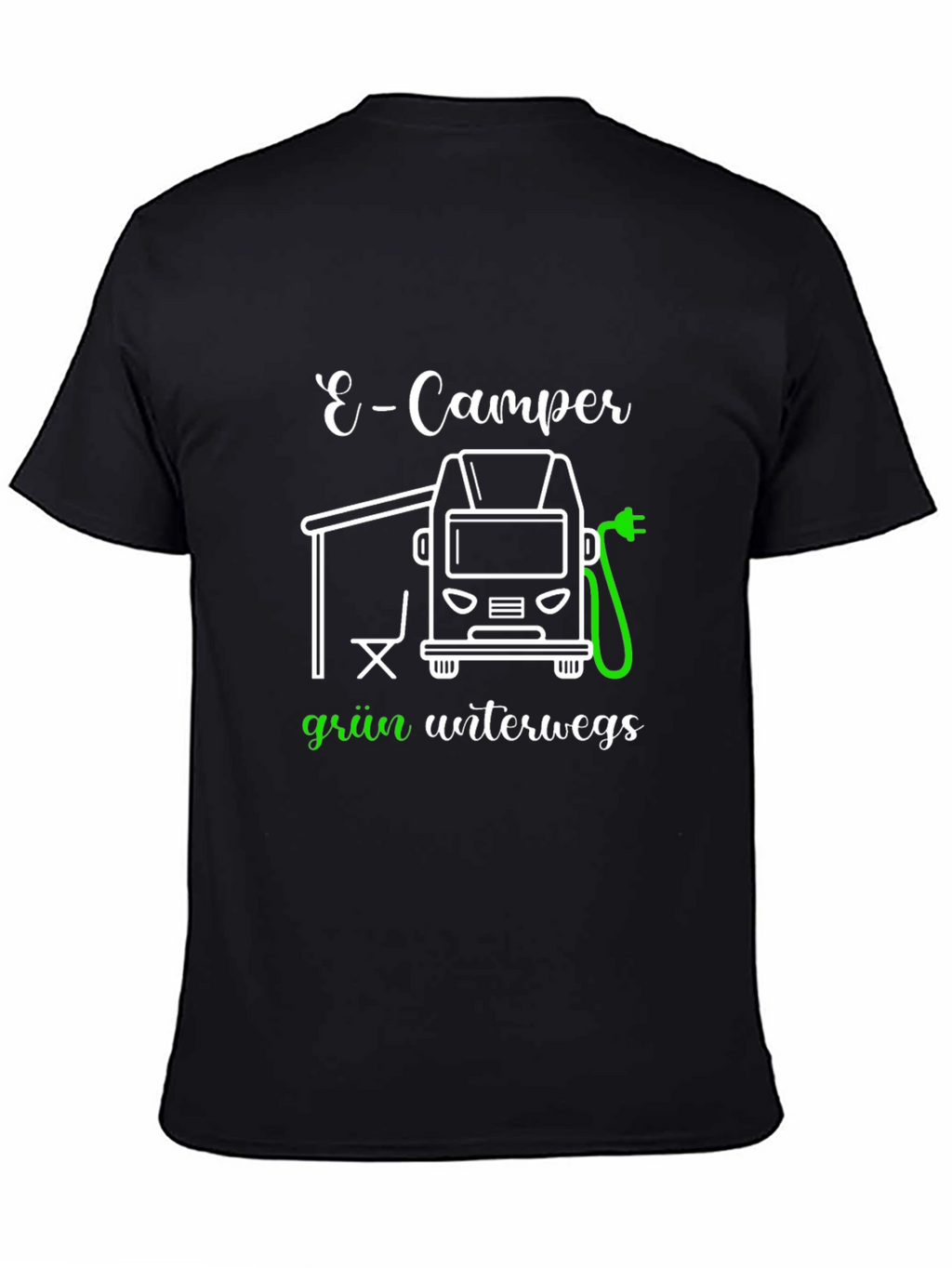 E-Camper Green T-Shirt: Electric Vehicle Adventure