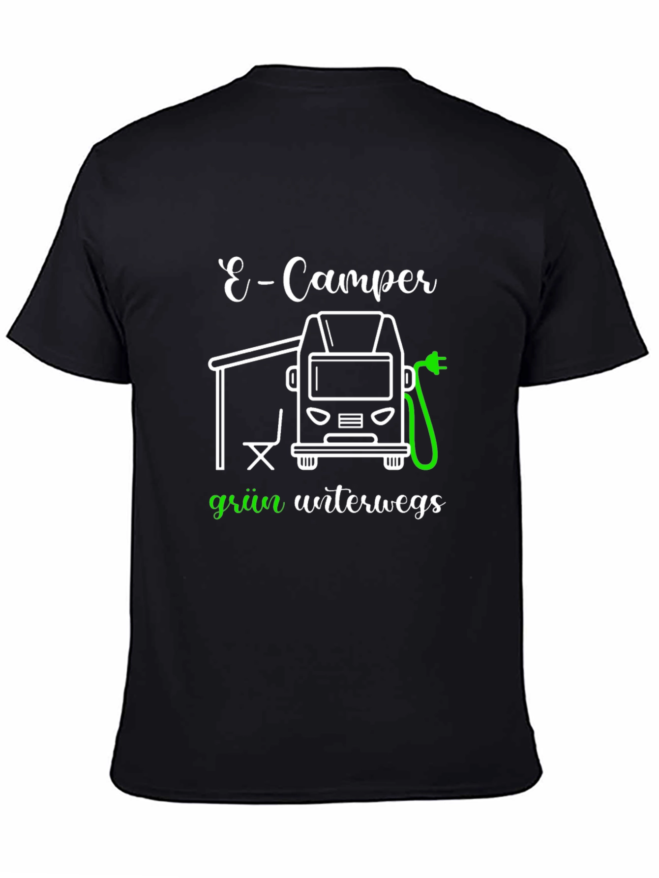 E-Camper Green T-Shirt: Electric Vehicle Adventure
