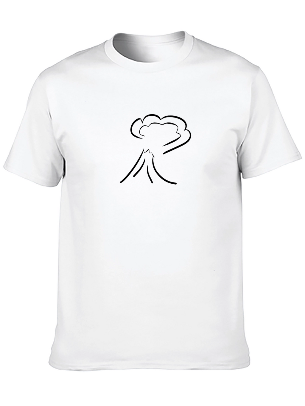 Volcano Eruption Graphic Print Black T-Shirt
