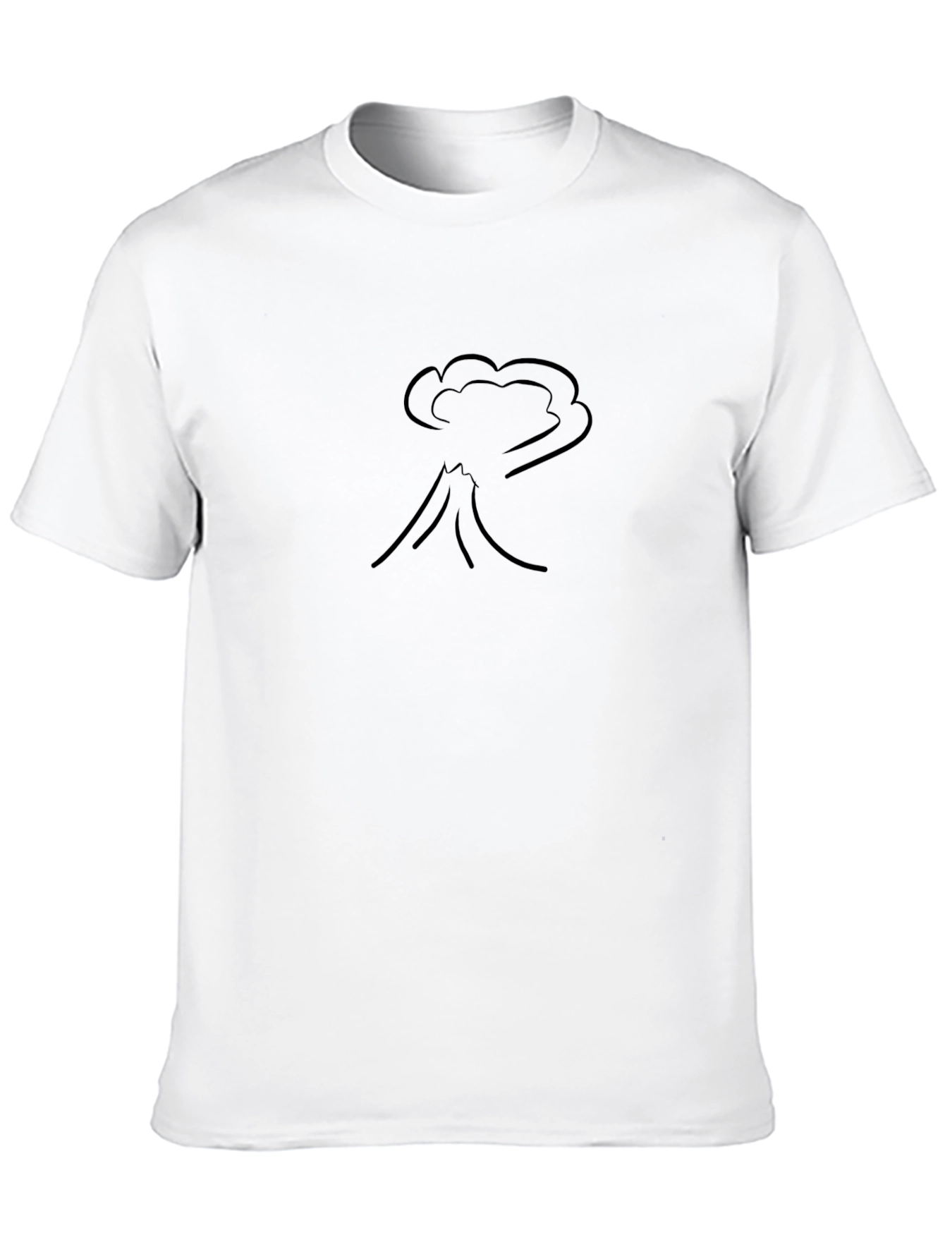 Volcano Eruption Graphic Print Black T-Shirt
