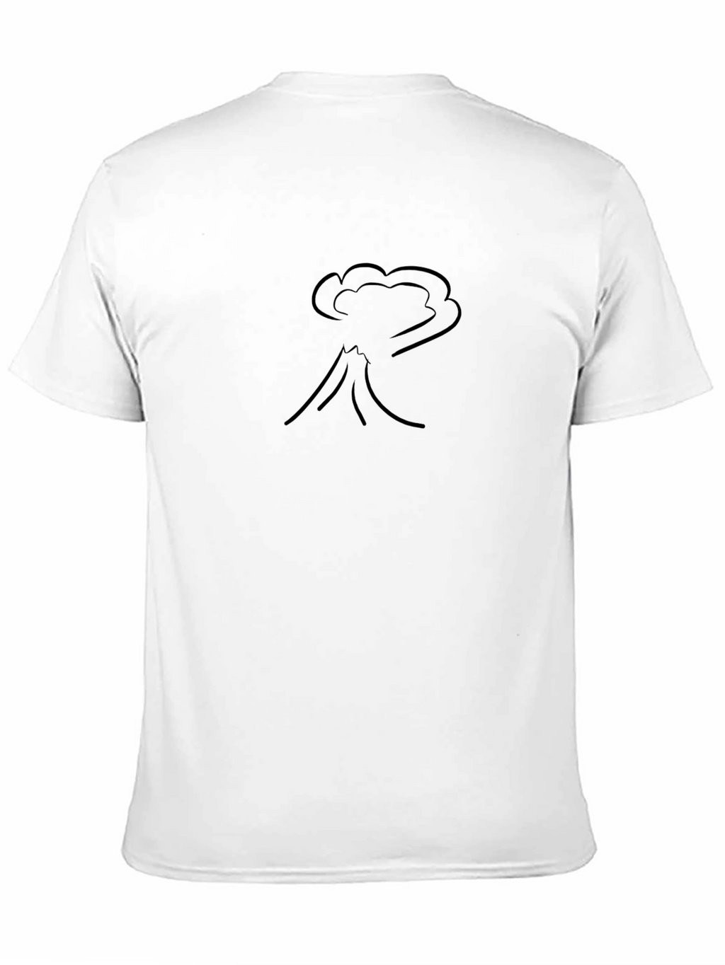 Volcano Eruption Graphic Print Black T-Shirt