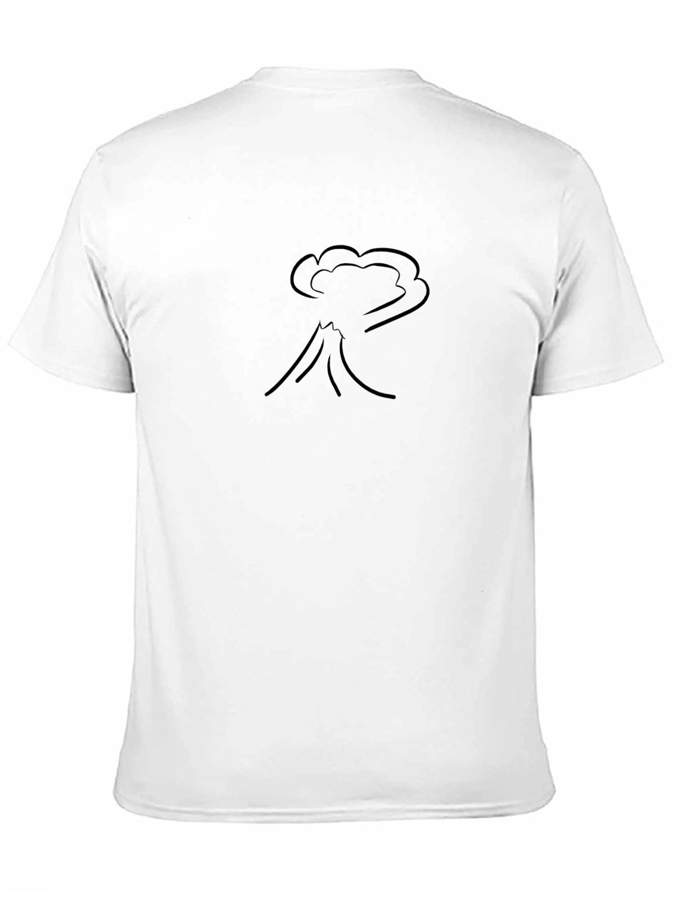 Volcano Eruption Graphic Print Black T-Shirt