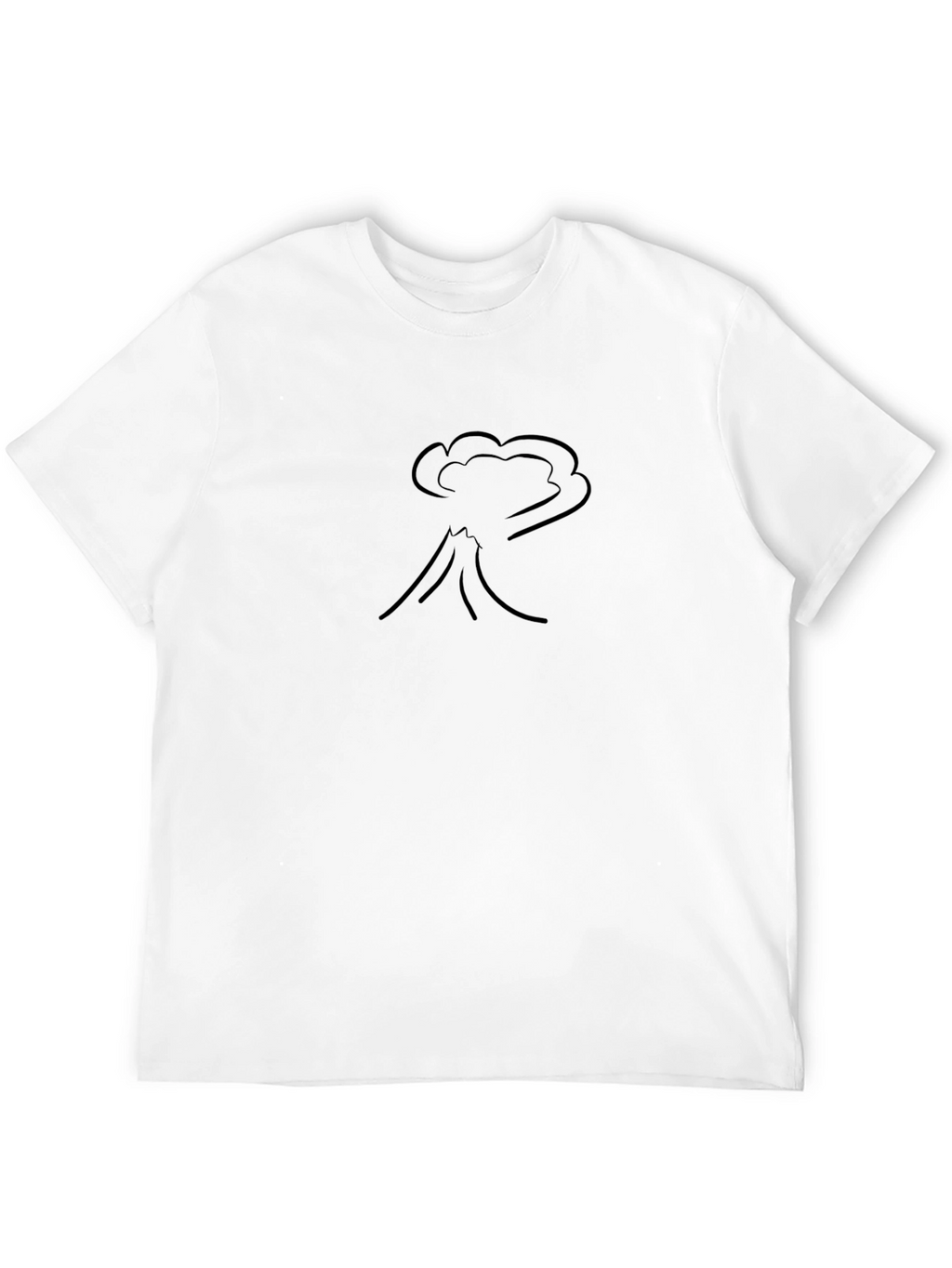 Volcano Eruption Graphic Print Black T-Shirt
