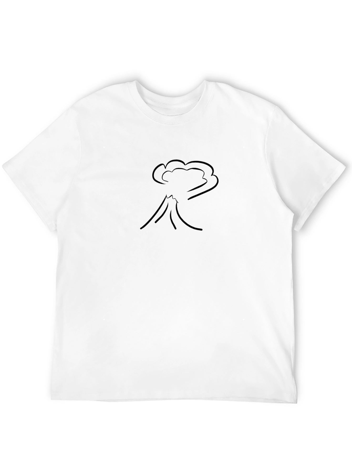 Volcano Eruption Graphic Print Black T-Shirt
