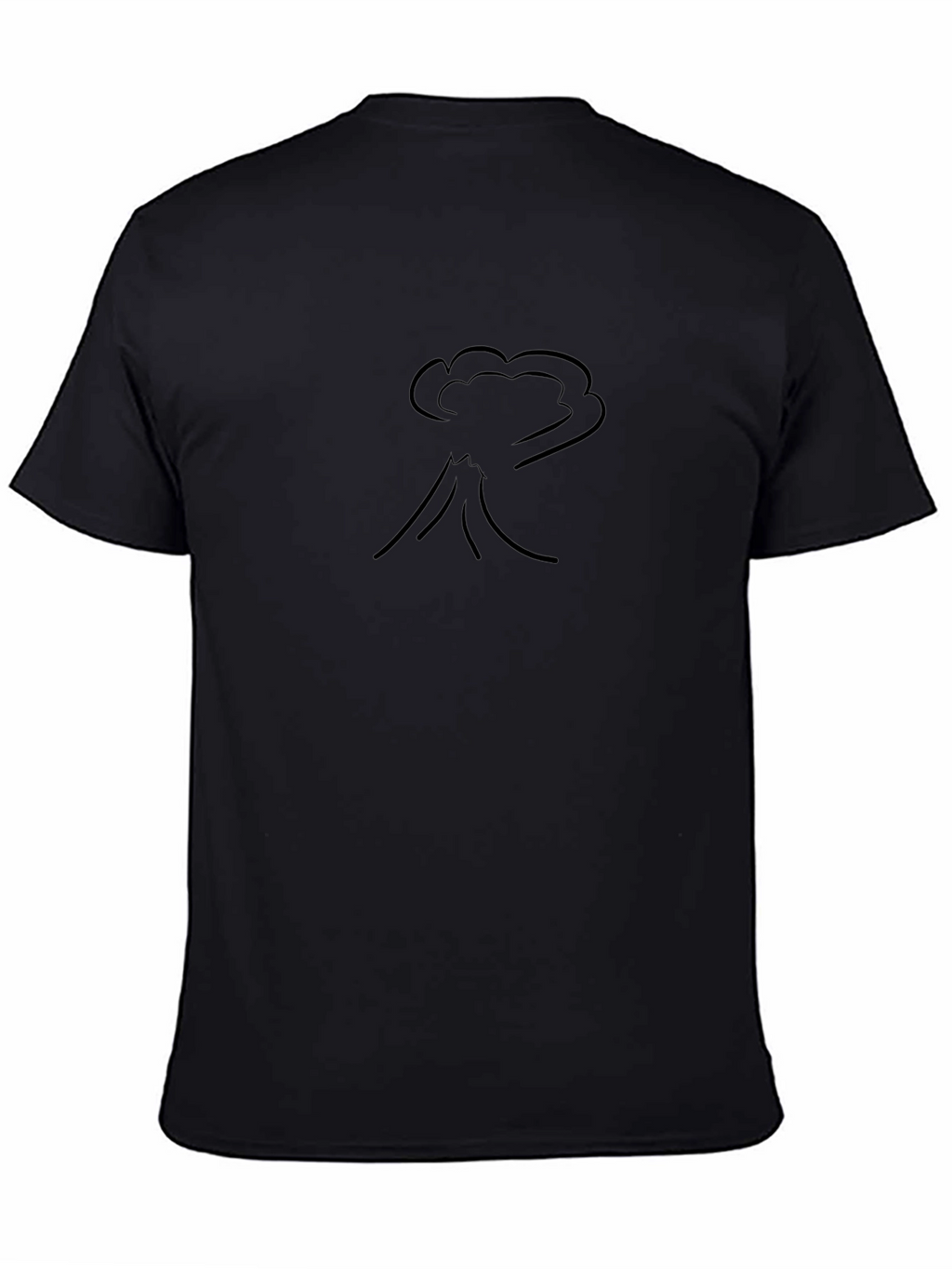 Volcano Eruption Graphic Print Black T-Shirt