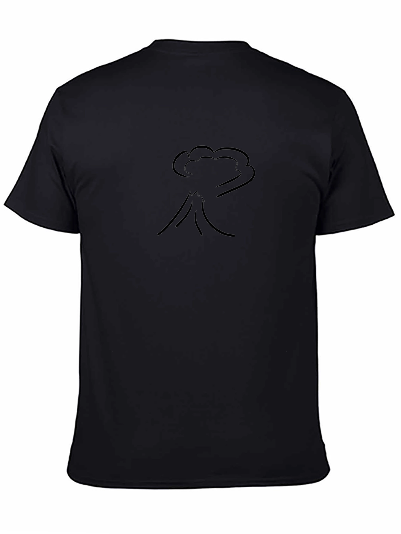 Volcano Eruption Graphic Print Black T-Shirt