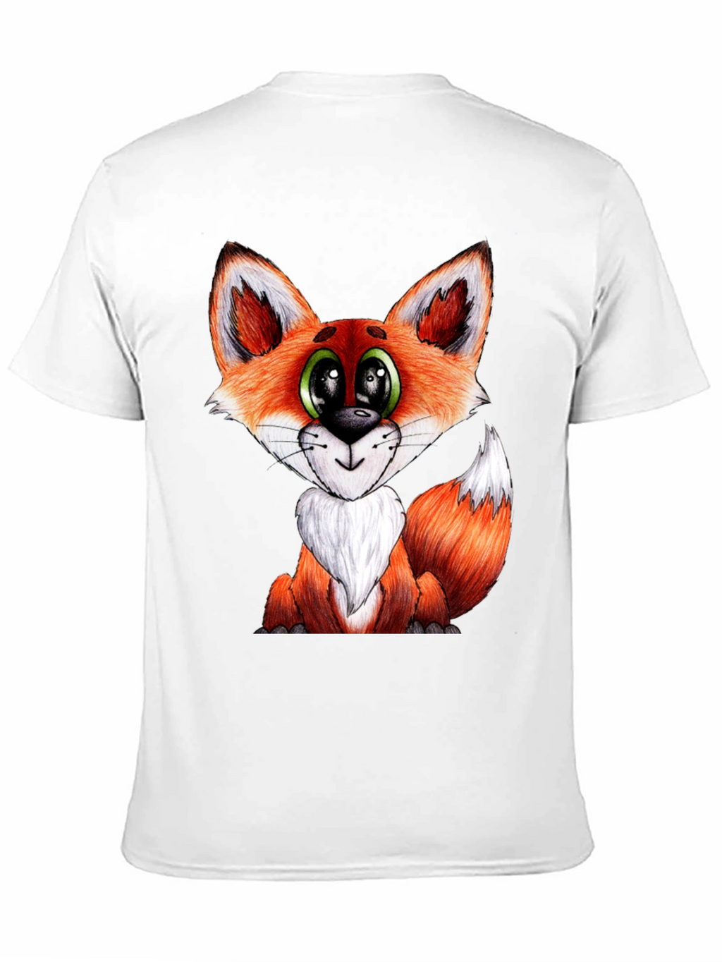 Cute Cartoon Fox Graphic Black T-Shirt
