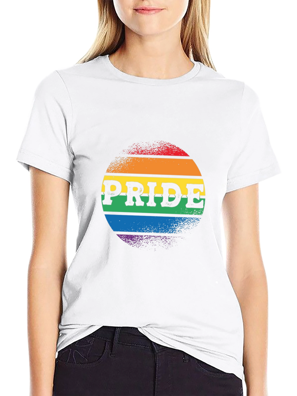 Pride Rainbow Graphic Tee - Black